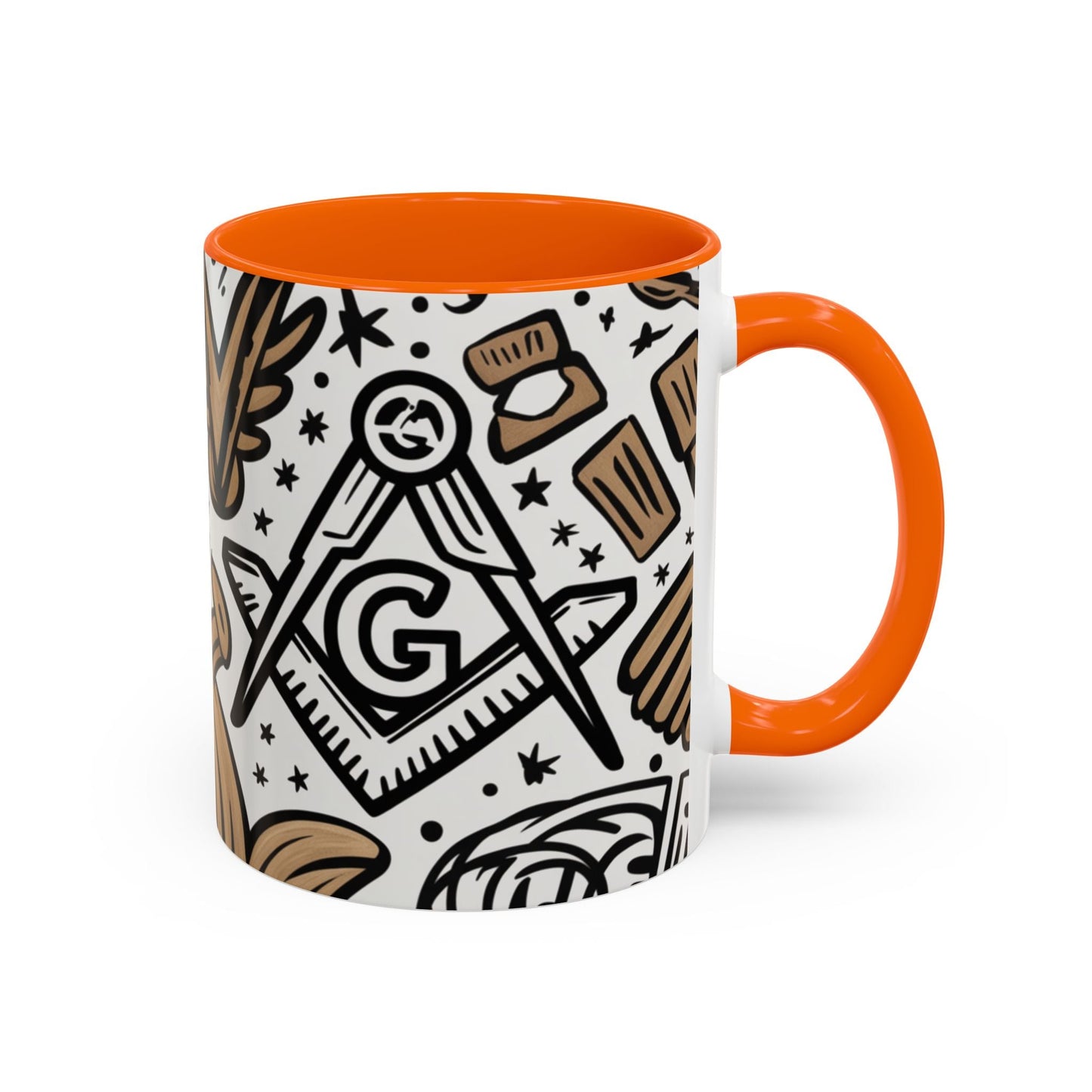 Masonic Premium Ready to Go Accent Coffee Mug | Unique Gift for Freemasons | Perfect for Coffee Lovers, Home Decor, Stylish Drinkware Printify