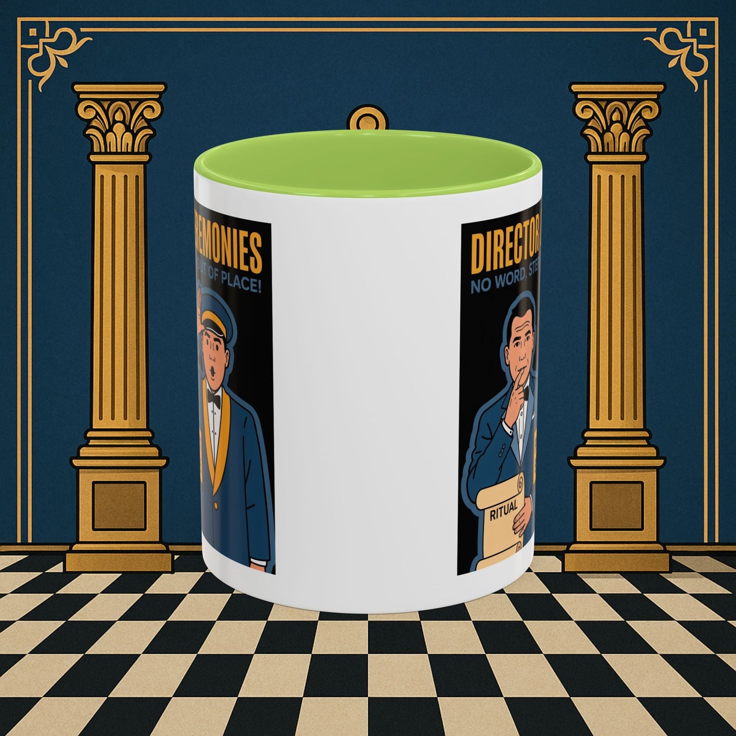 Masonic Mugs Ready to Go - Accent Coloured 11oz Mug - Ceremonial Protocol - Director of Ceremonies Printify
