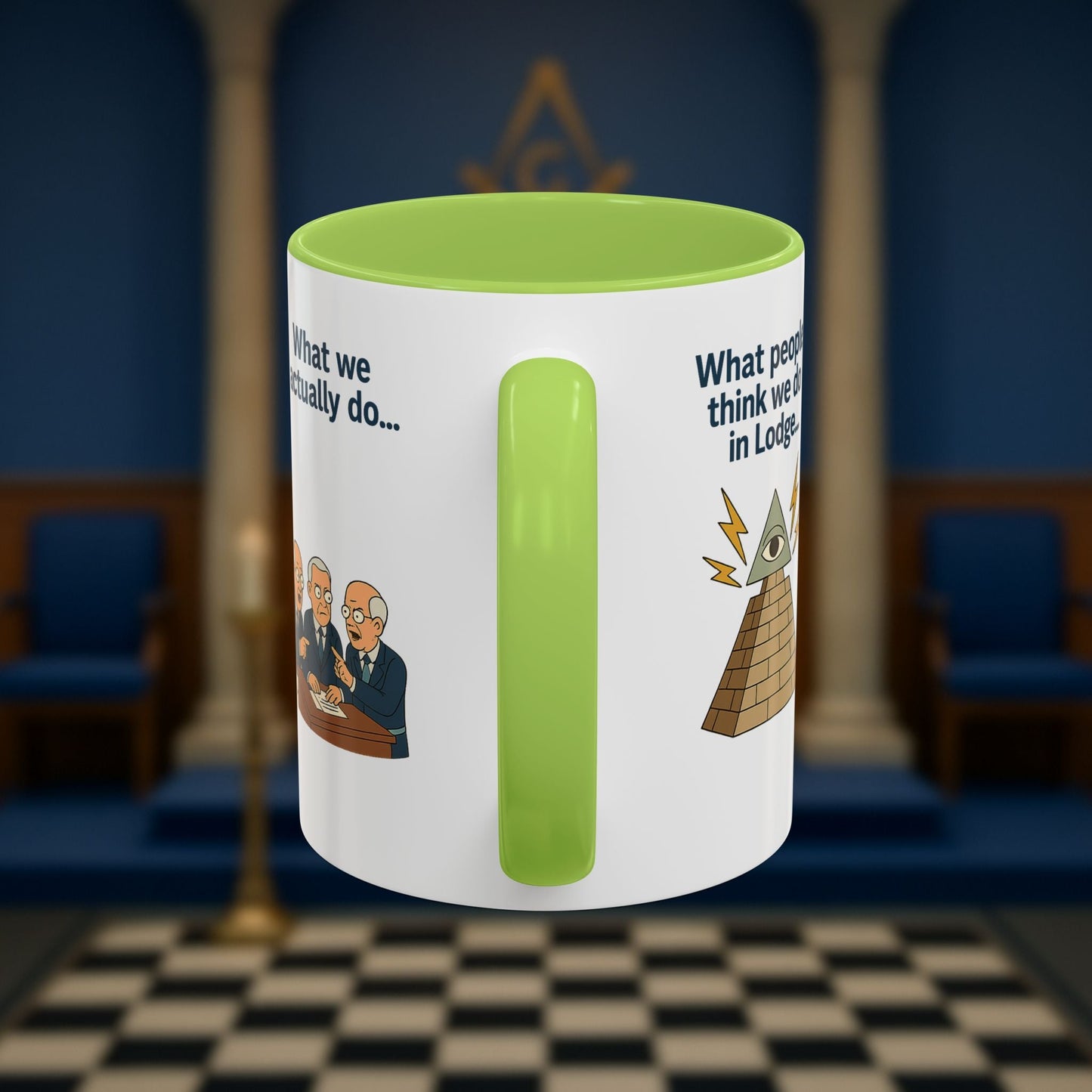 Masonic Mugs Ready to Go – Just for the Ceremony (Accent Coloured 11oz Mug) Printify