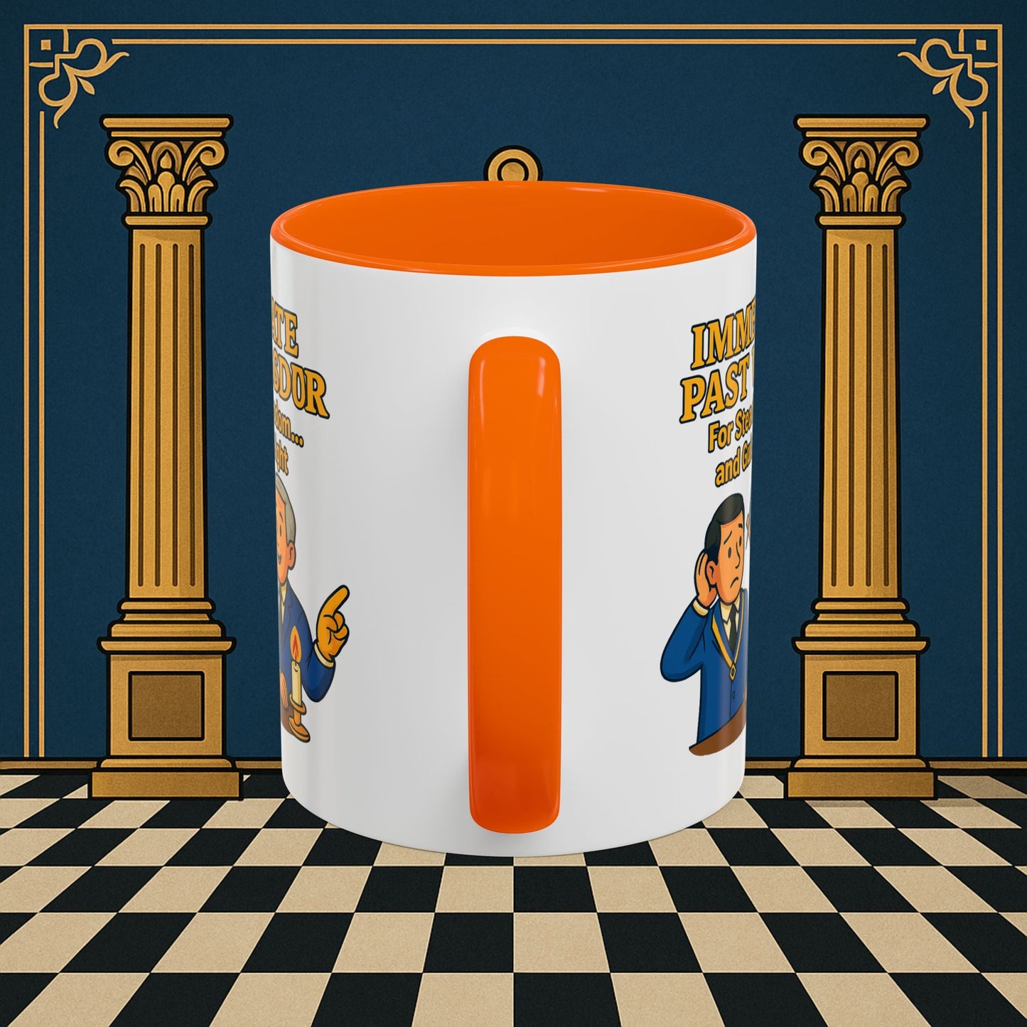 Masonic Mugs - Accent Coloured 11oz Mug - Masonic Wisdom Unveiled - Immediate Past Master Printify