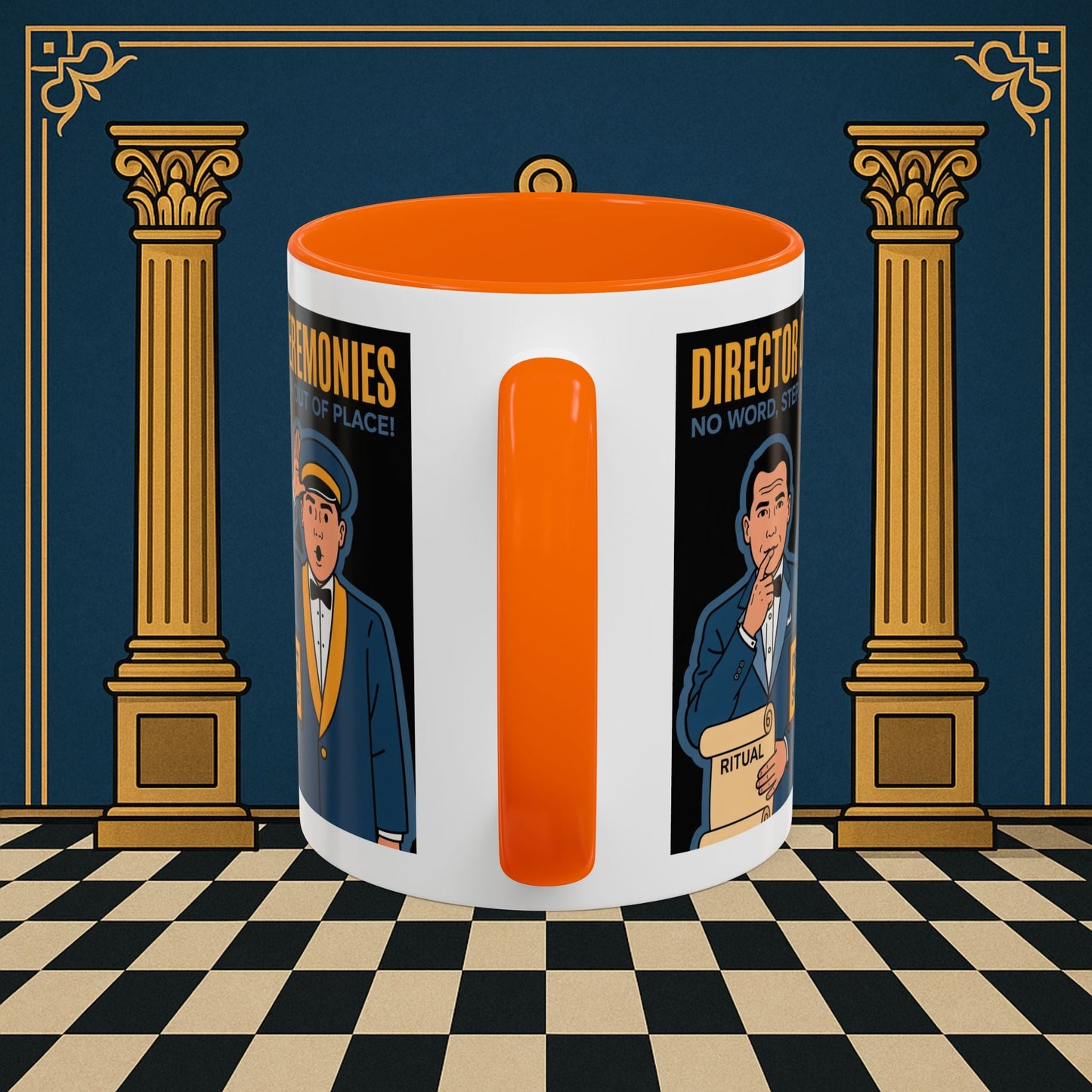 Masonic Mugs Ready to Go - Accent Coloured 11oz Mug - Ceremonial Protocol - Director of Ceremonies Printify