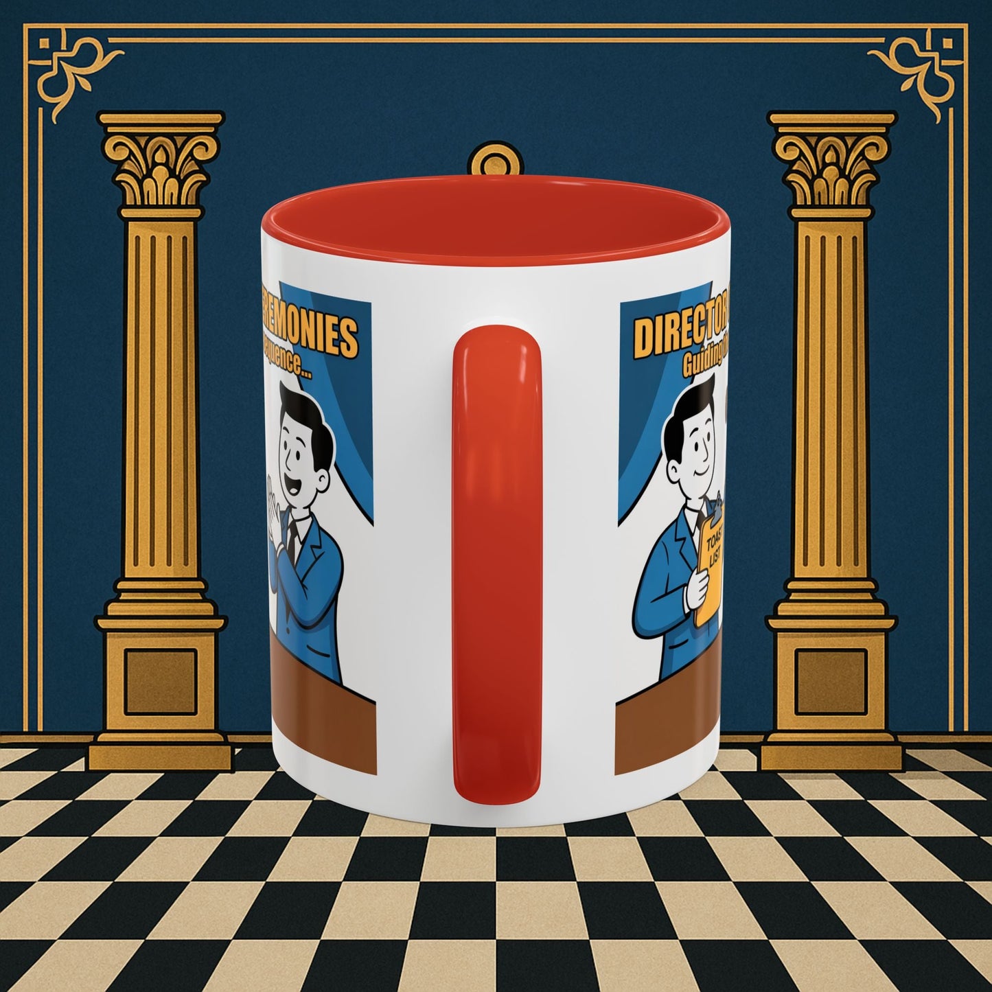 Masonic Mugs Ready to Go - Accent Coloured 11oz Mug - Toasting Protocol - Director of Ceremonies Printify