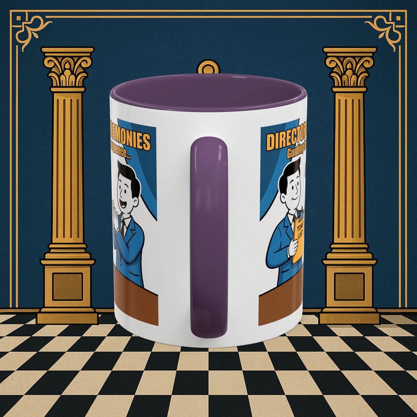 Masonic Mugs Ready to Go - Accent Coloured 11oz Mug - Toasting Protocol - Director of Ceremonies Printify