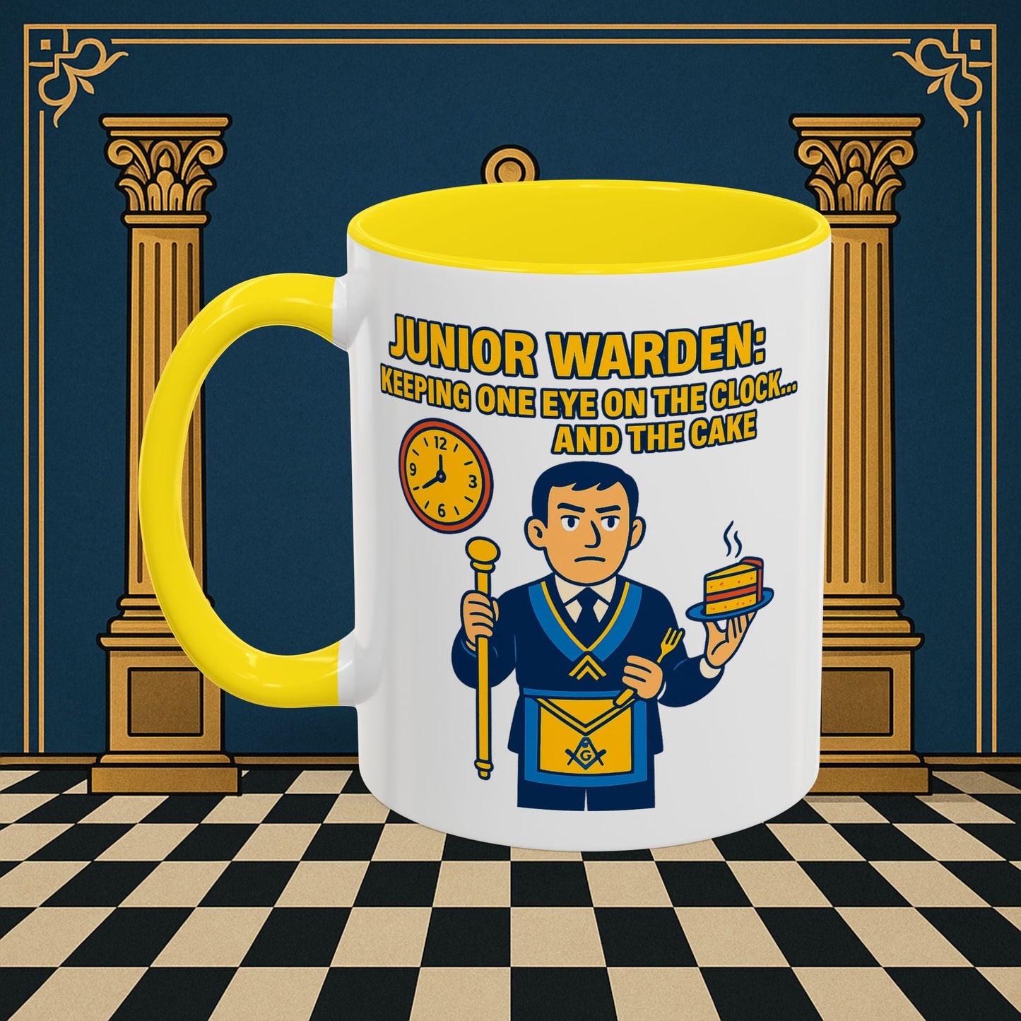 Masonic Mugs - Masonic Vigilance: Junior Warden's Timekeeping Duty, Junior Warden Printify
