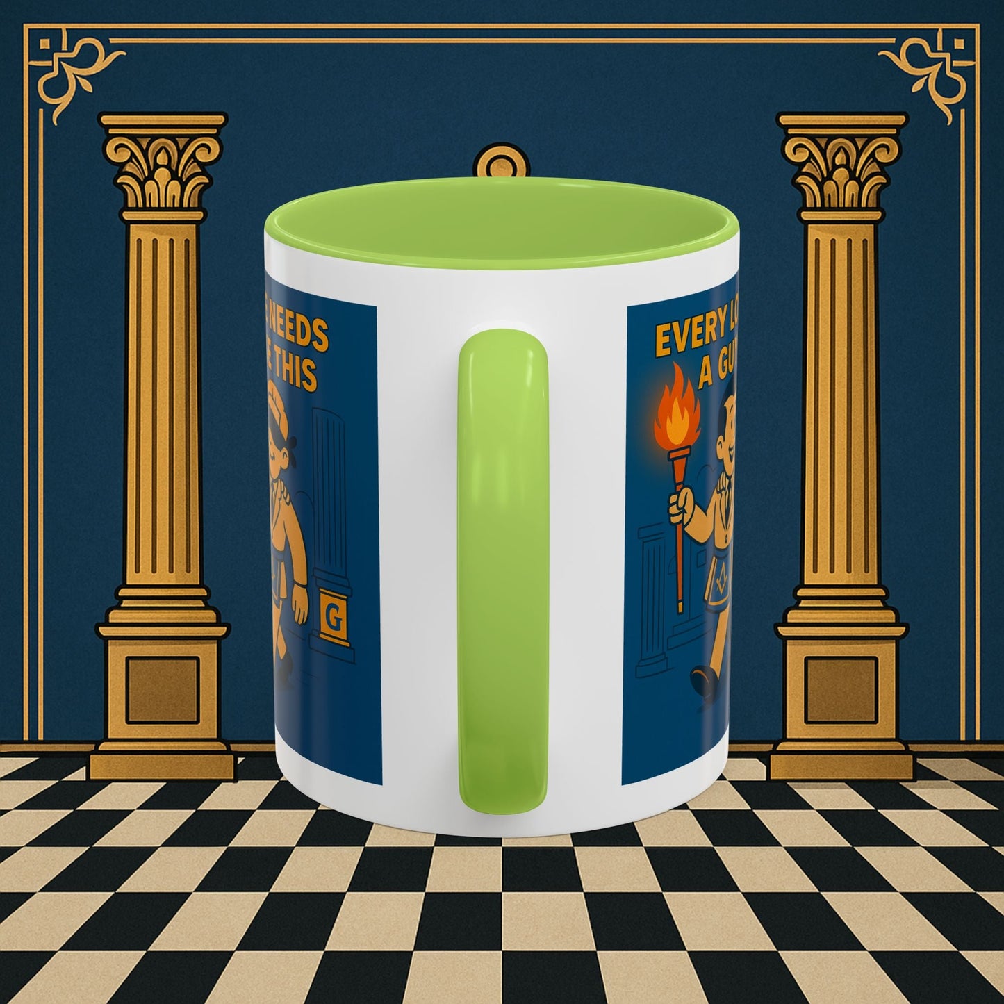 Masonic Mugs Ready to Go – Every Lodge Needs a Guy Like This (Accent Coloured 11oz Mug) Printify
