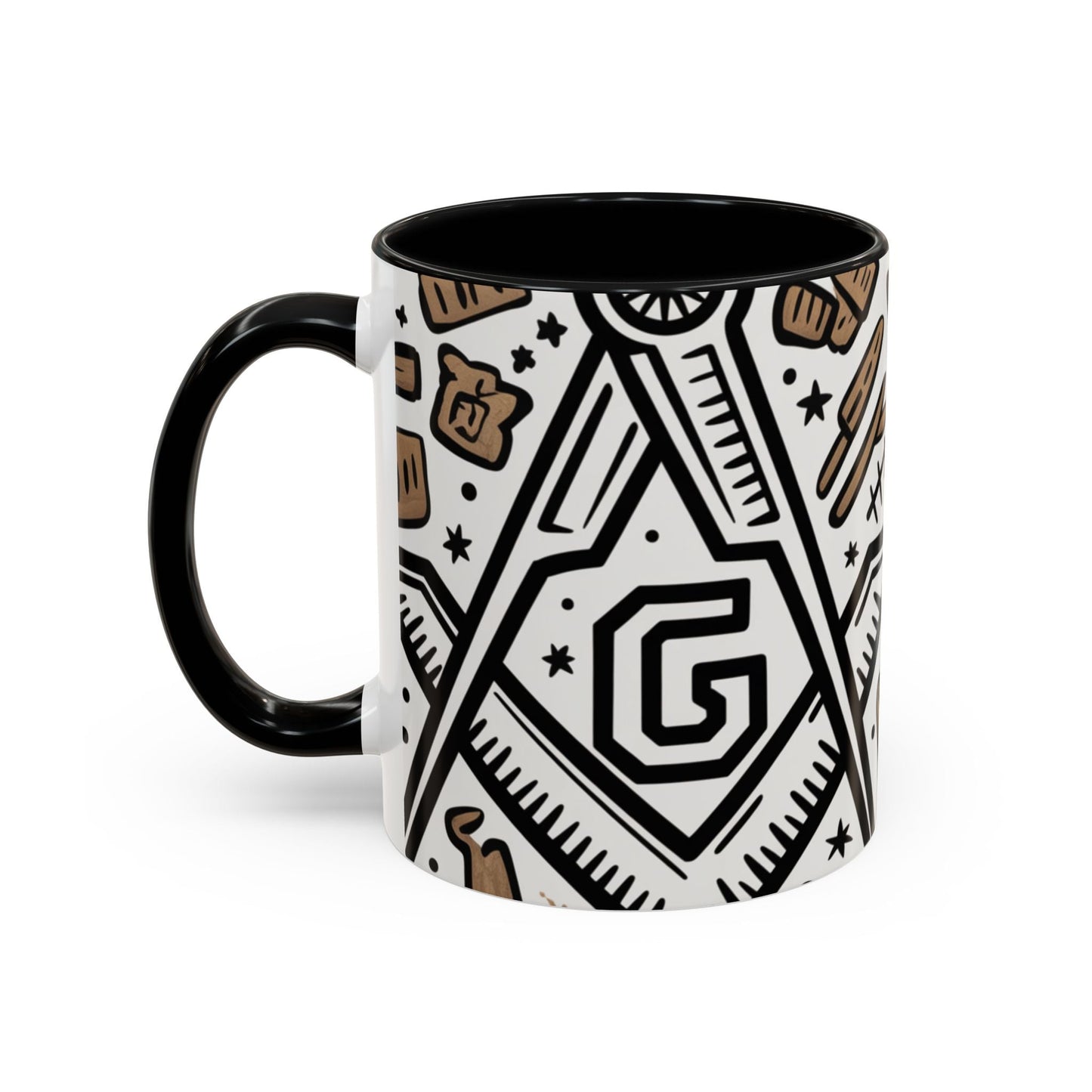 Masonic Premium Ready to Go Accent Coffee Mug | Unique Gift for Freemasons | Perfect for Coffee Lovers, Home Decor, Stylish Drinkware Printify