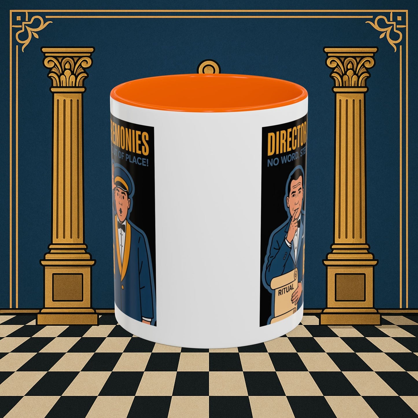 Masonic Mugs Ready to Go - Accent Coloured 11oz Mug - Ceremonial Protocol - Director of Ceremonies Printify