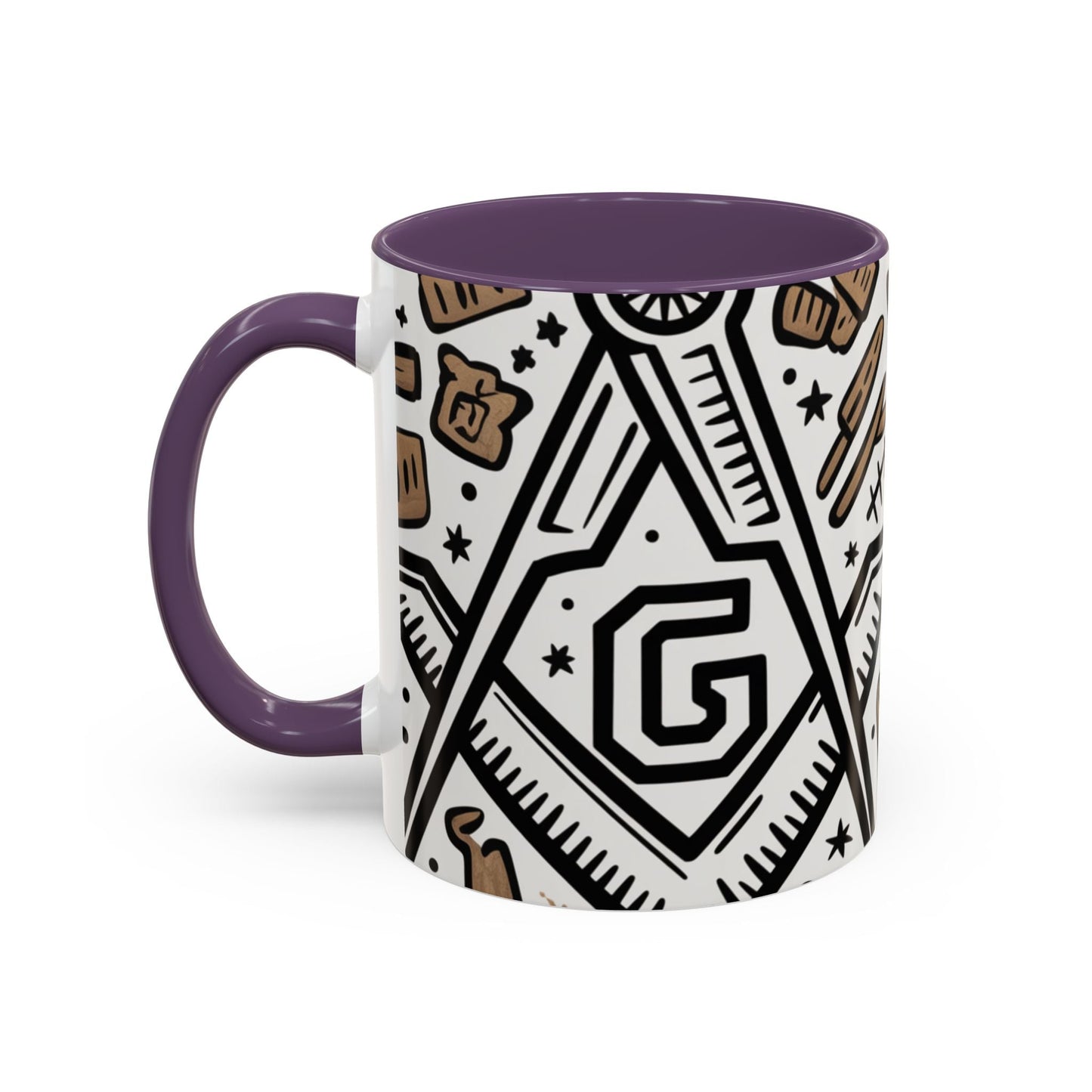 Masonic Premium Ready to Go Accent Coffee Mug | Unique Gift for Freemasons | Perfect for Coffee Lovers, Home Decor, Stylish Drinkware Printify