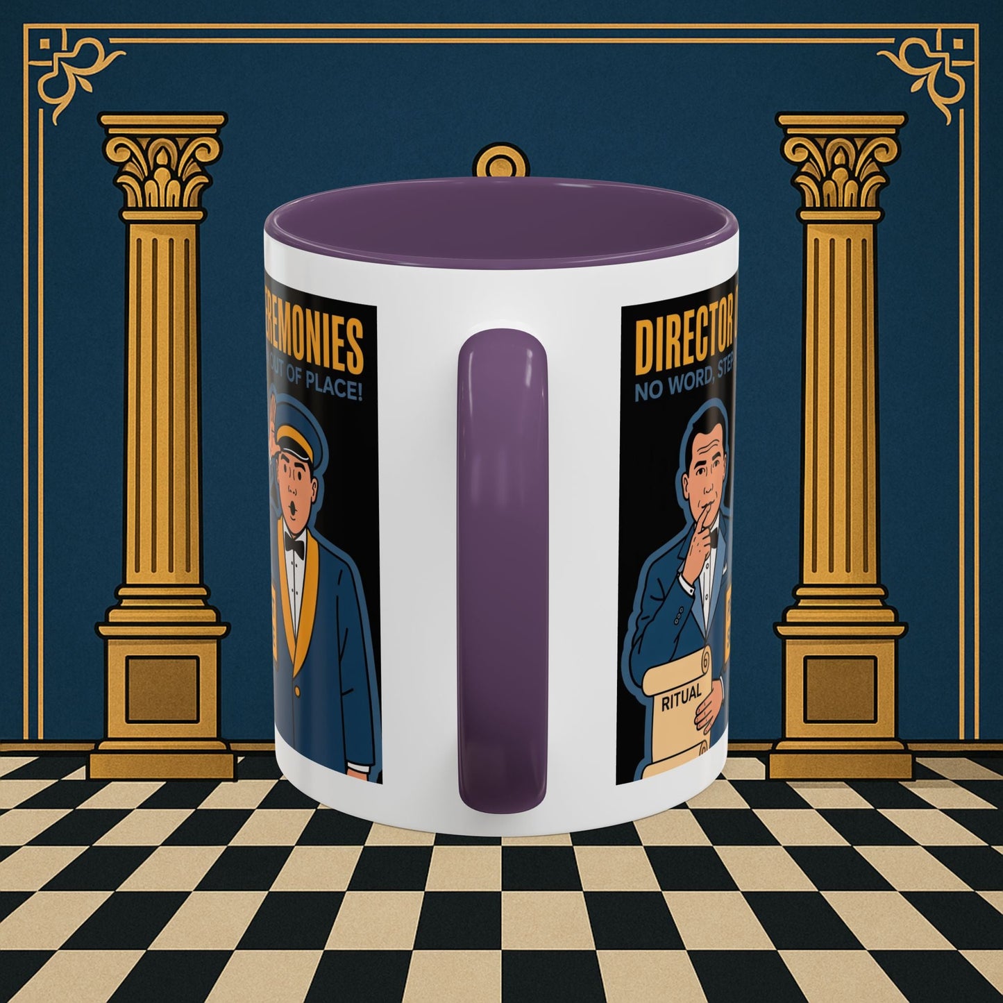 Masonic Mugs Ready to Go - Accent Coloured 11oz Mug - Ceremonial Protocol - Director of Ceremonies Printify