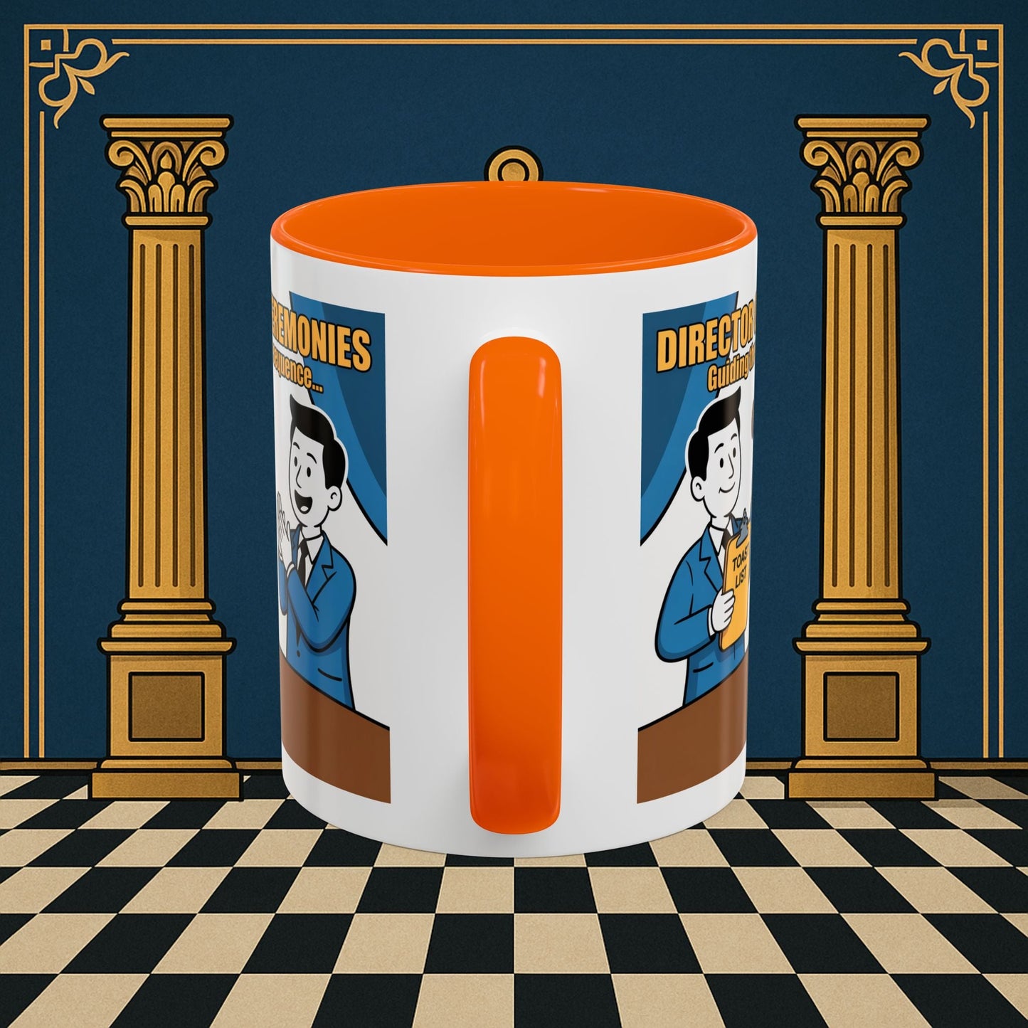 Masonic Mugs Ready to Go - Accent Coloured 11oz Mug - Toasting Protocol - Director of Ceremonies Printify