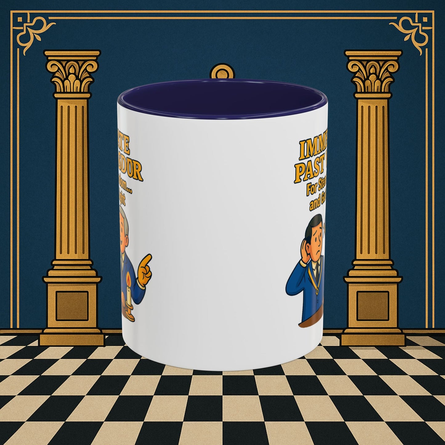 Masonic Mugs - Accent Coloured 11oz Mug - Masonic Wisdom Unveiled - Immediate Past Master Printify
