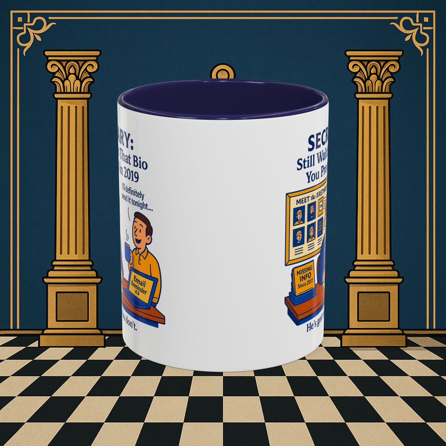 Masonic Mugs - Waiting Game - Secretary Printify