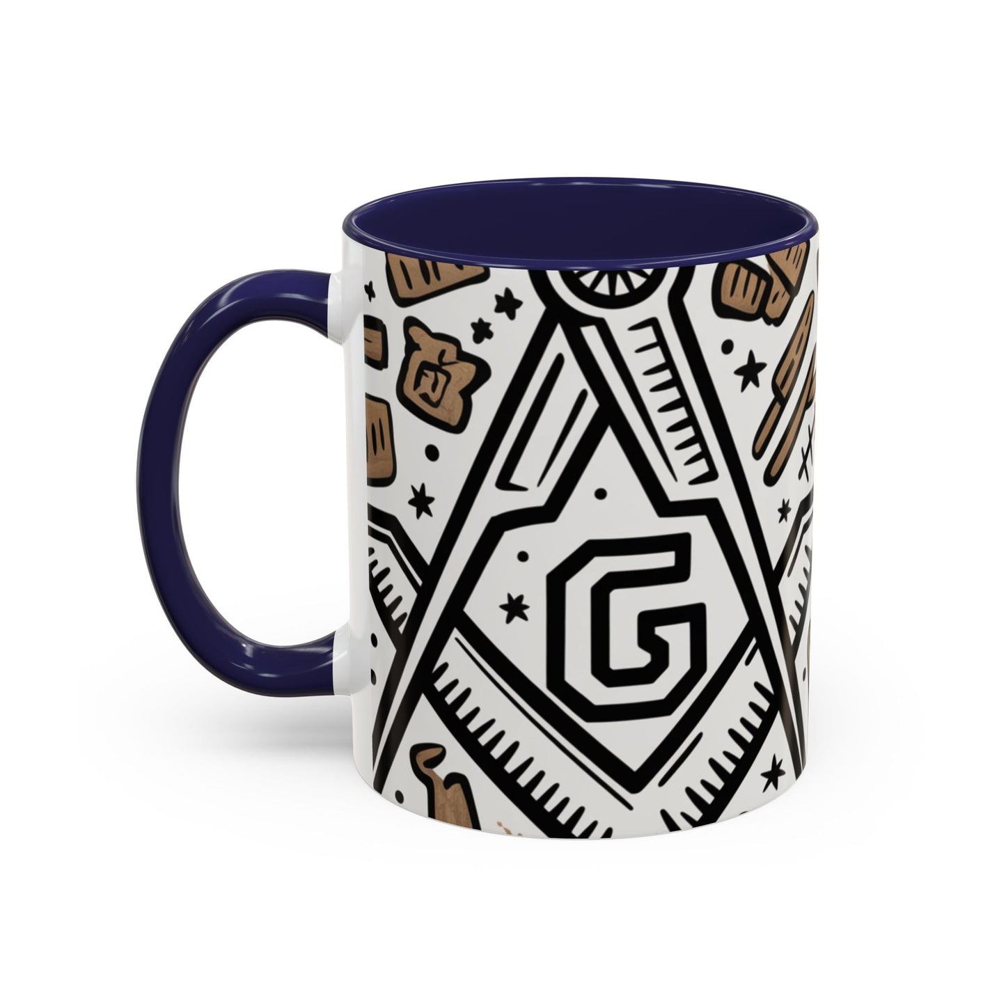 Masonic Premium Ready to Go Accent Coffee Mug | Unique Gift for Freemasons | Perfect for Coffee Lovers, Home Decor, Stylish Drinkware Printify
