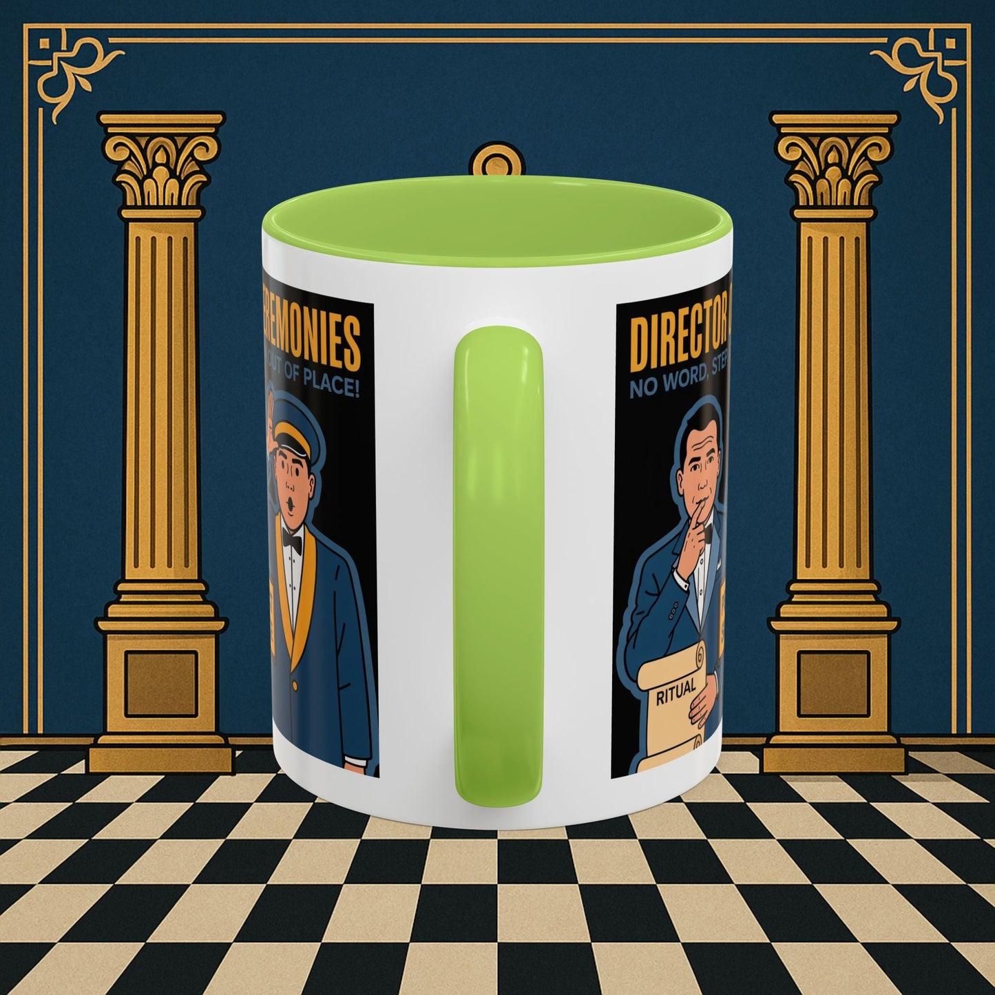 Masonic Mugs Ready to Go - Accent Coloured 11oz Mug - Ceremonial Protocol - Director of Ceremonies Printify