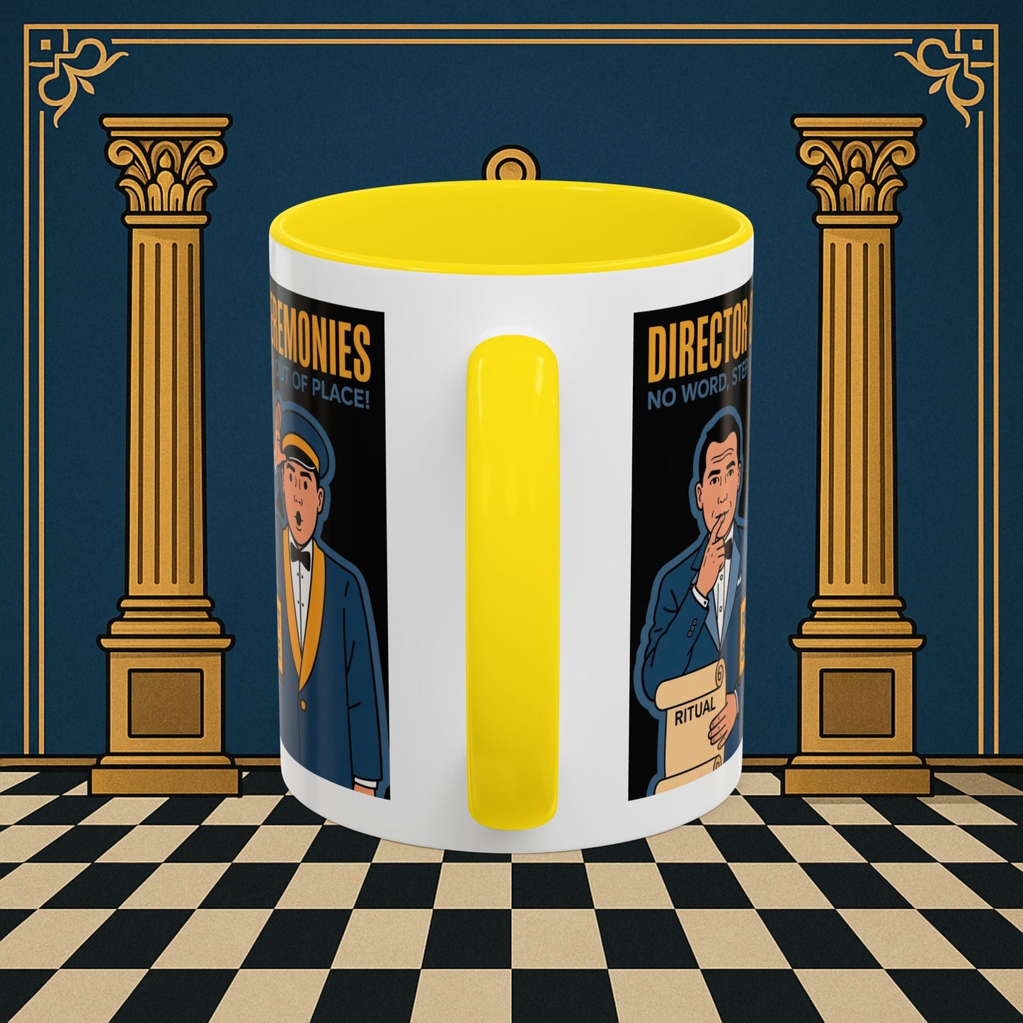 Masonic Mugs Ready to Go - Accent Coloured 11oz Mug - Ceremonial Protocol - Director of Ceremonies Printify