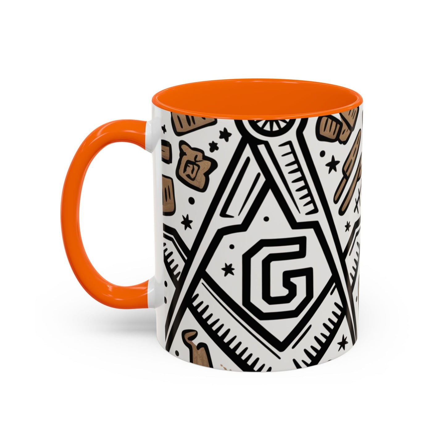 Masonic Premium Ready to Go Accent Coffee Mug | Unique Gift for Freemasons | Perfect for Coffee Lovers, Home Decor, Stylish Drinkware Printify