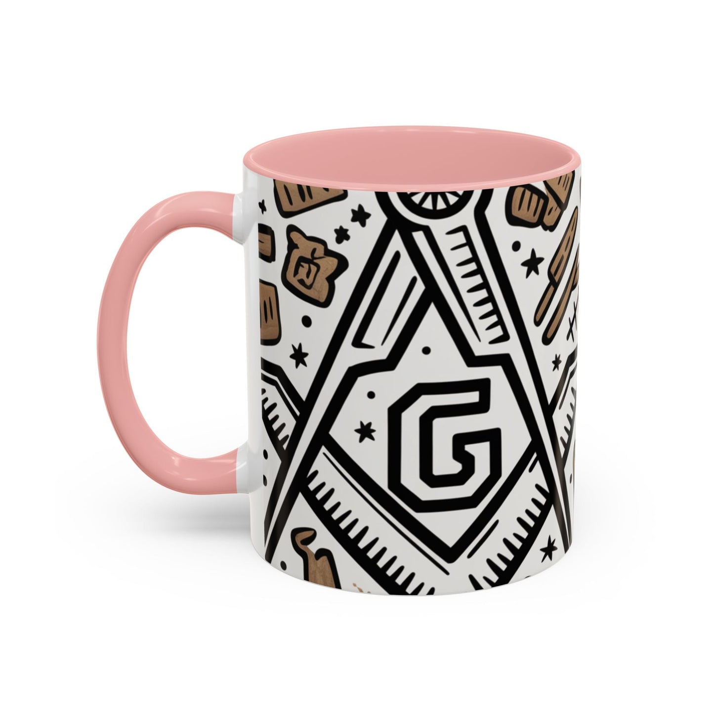 Masonic Premium Ready to Go Accent Coffee Mug | Unique Gift for Freemasons | Perfect for Coffee Lovers, Home Decor, Stylish Drinkware Printify