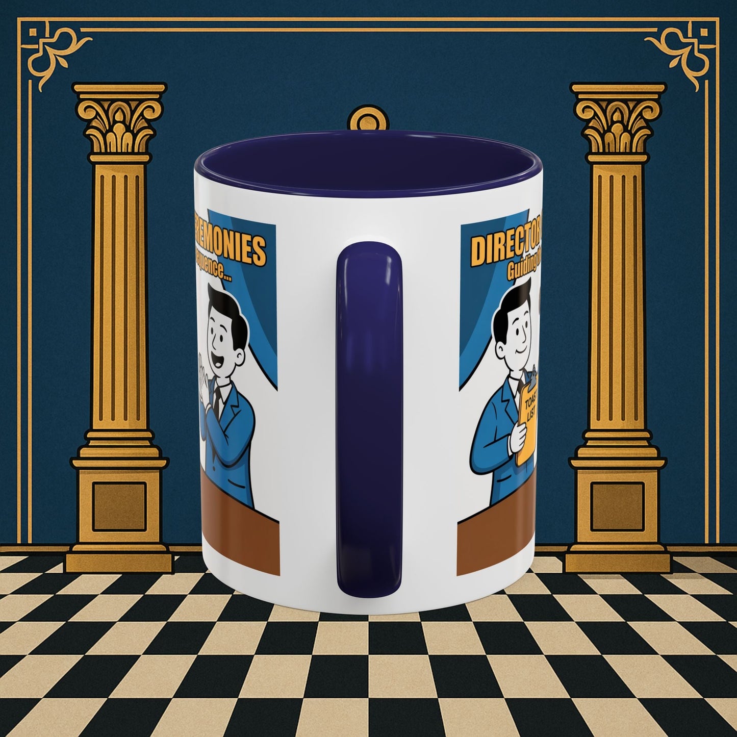 Masonic Mugs Ready to Go - Accent Coloured 11oz Mug - Toasting Protocol - Director of Ceremonies Printify