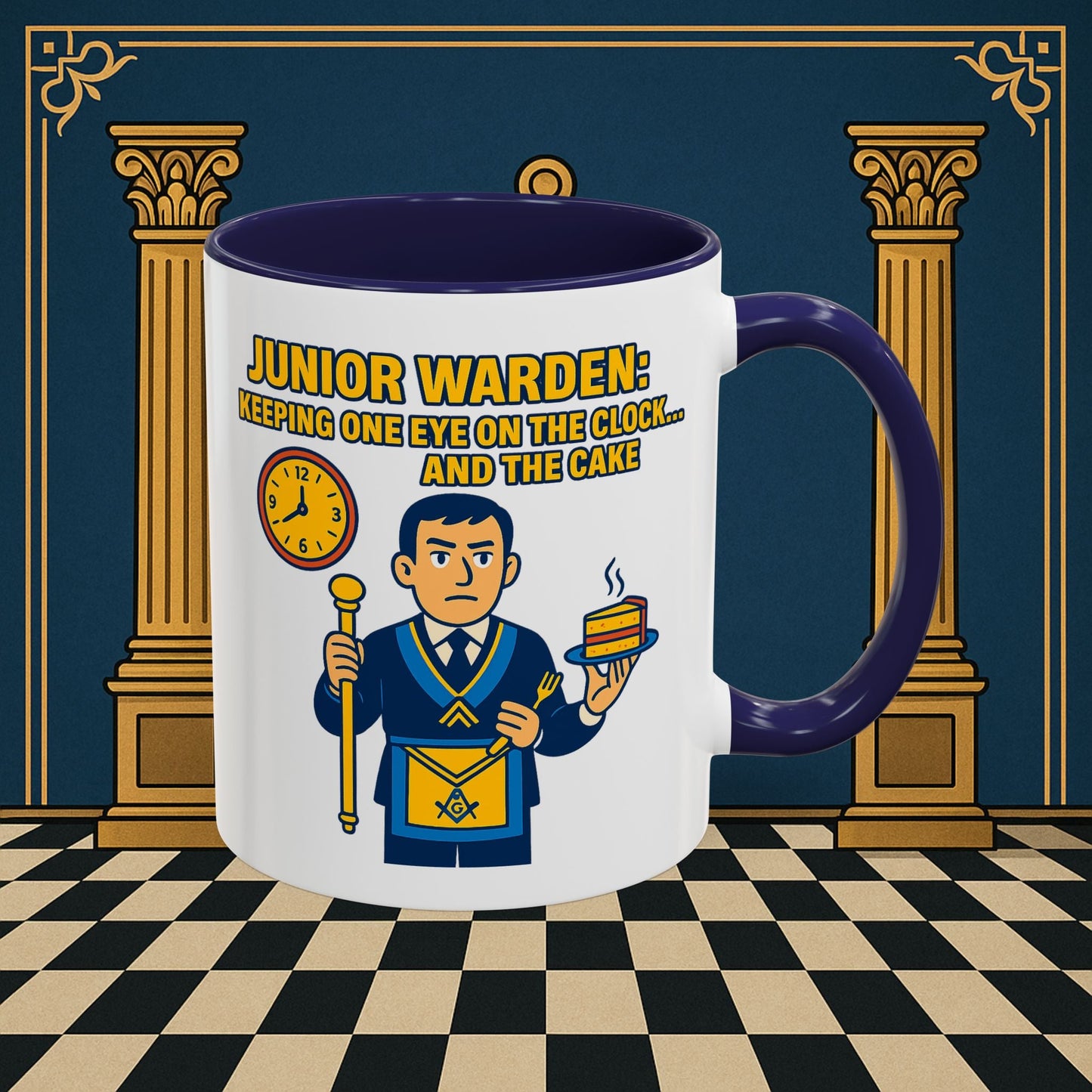 Masonic Mugs - Masonic Vigilance: Junior Warden's Timekeeping Duty, Junior Warden Printify