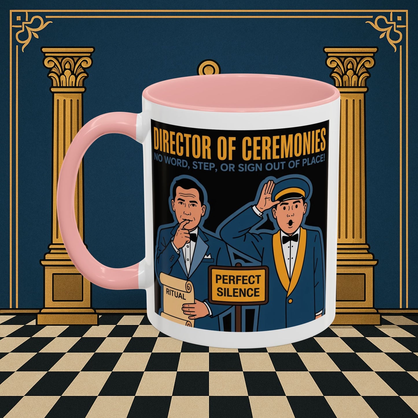 Masonic Mugs Ready to Go - Accent Coloured 11oz Mug - Ceremonial Protocol - Director of Ceremonies Printify