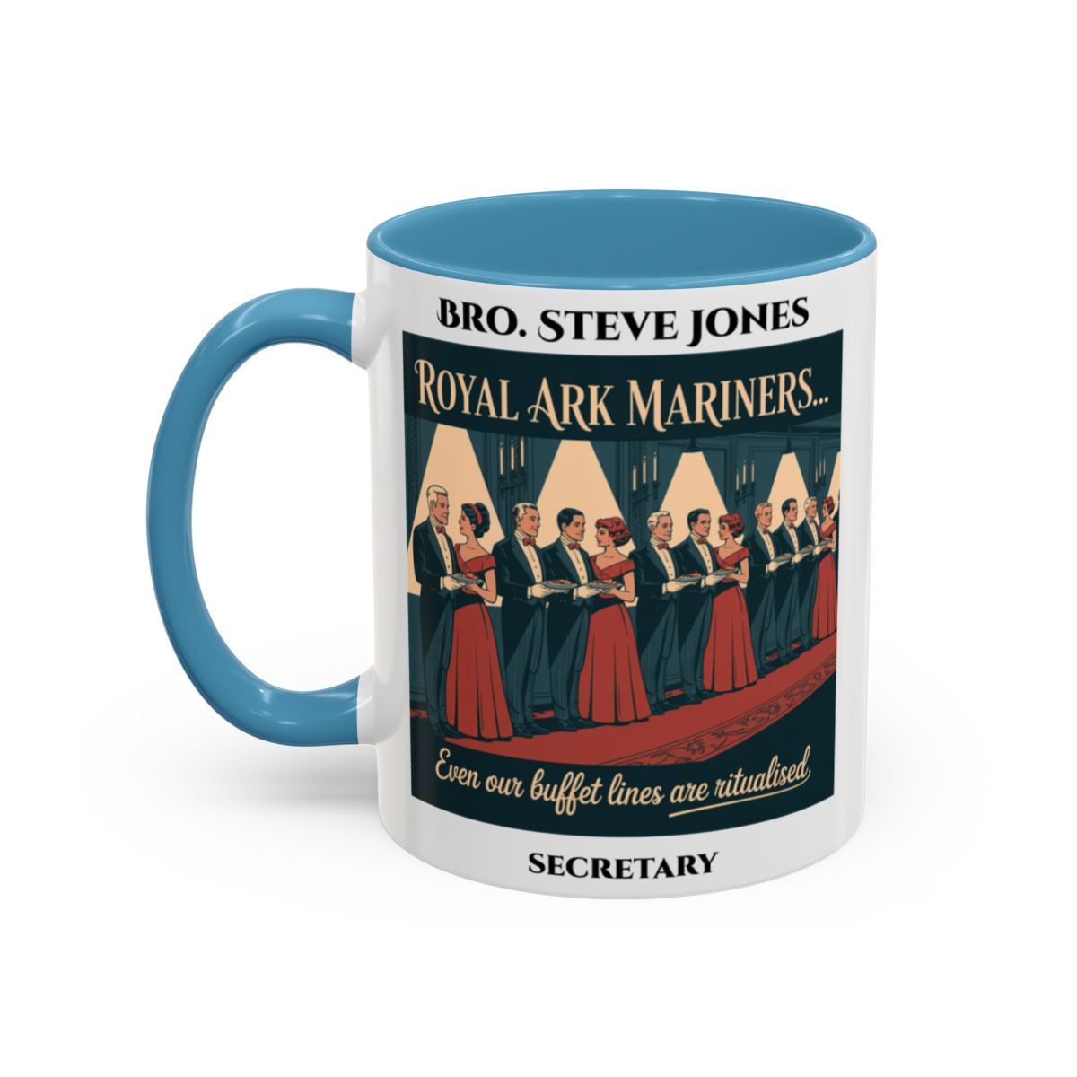 Premium Personalised Freemason Colour Rim Mug - Royal Ark Mariner AnywherePOD