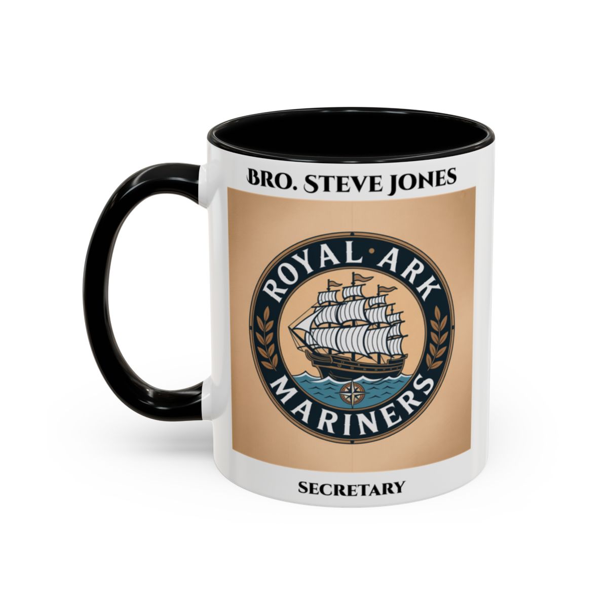 Premium Personalised Freemason Colour Rim Mug - Royal Ark Mariners AnywherePOD