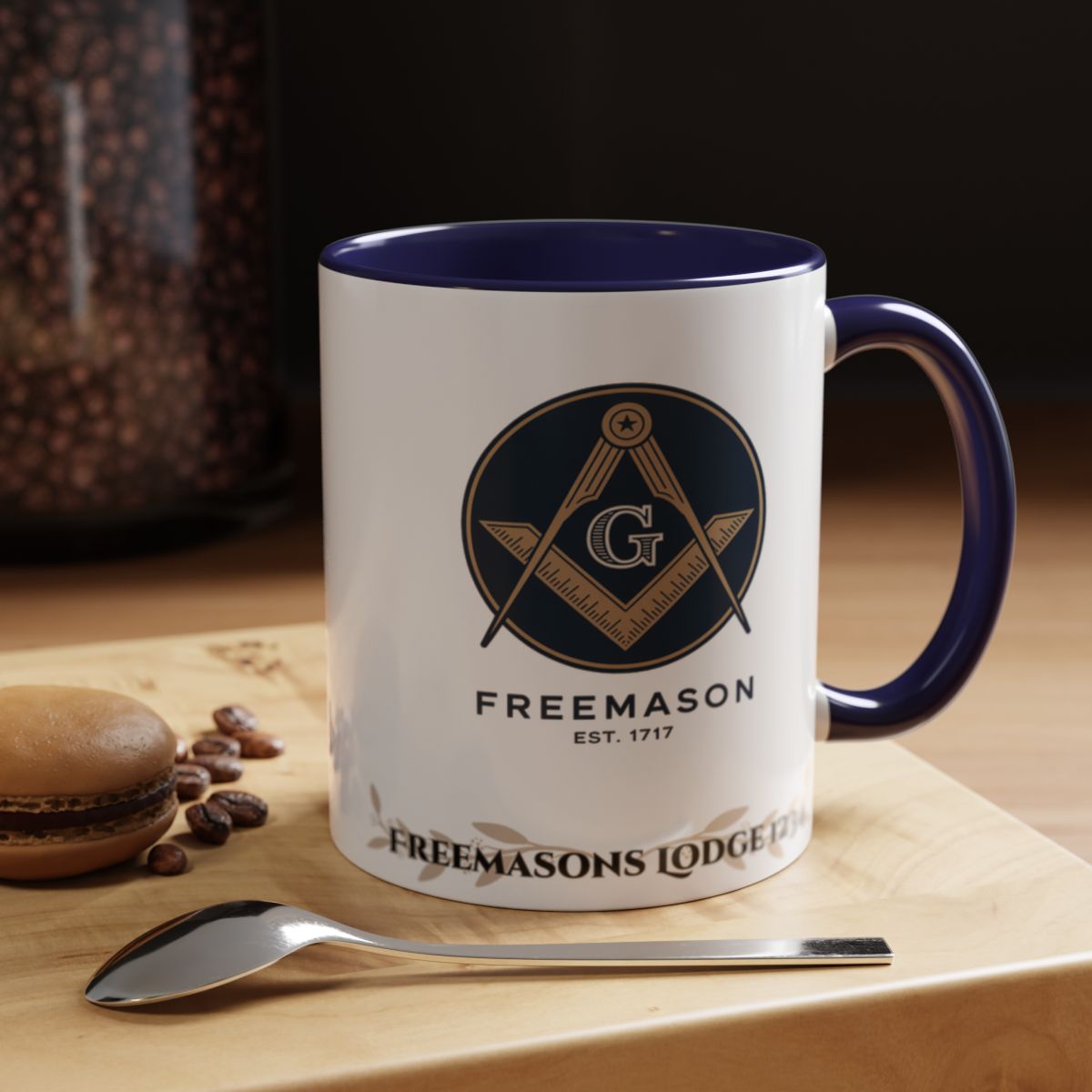 Premium Personalised Freemason Colour Rim Mug - Royal Ark Mariners AnywherePOD