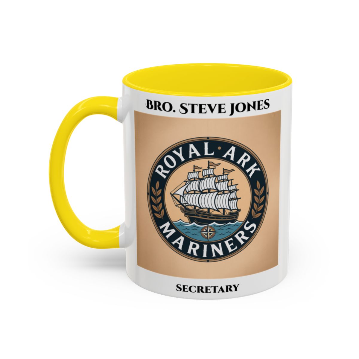 Premium Personalised Freemason Colour Rim Mug - Royal Ark Mariners AnywherePOD