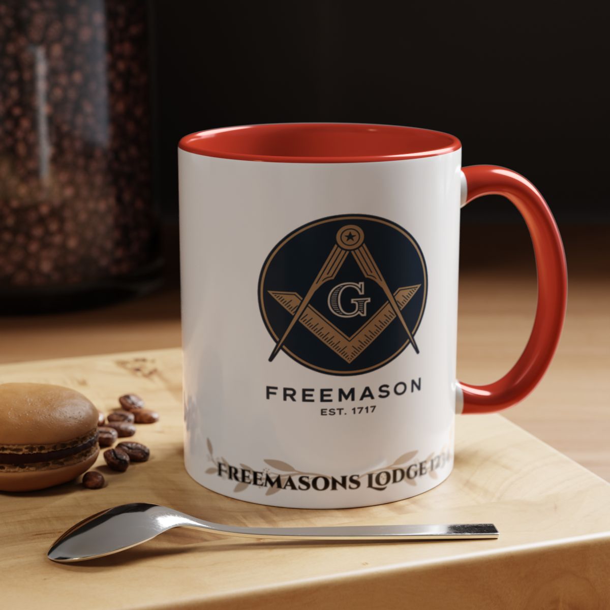 Premium Personalised Freemason Colour Rim Mug - Royal Ark Mariners AnywherePOD