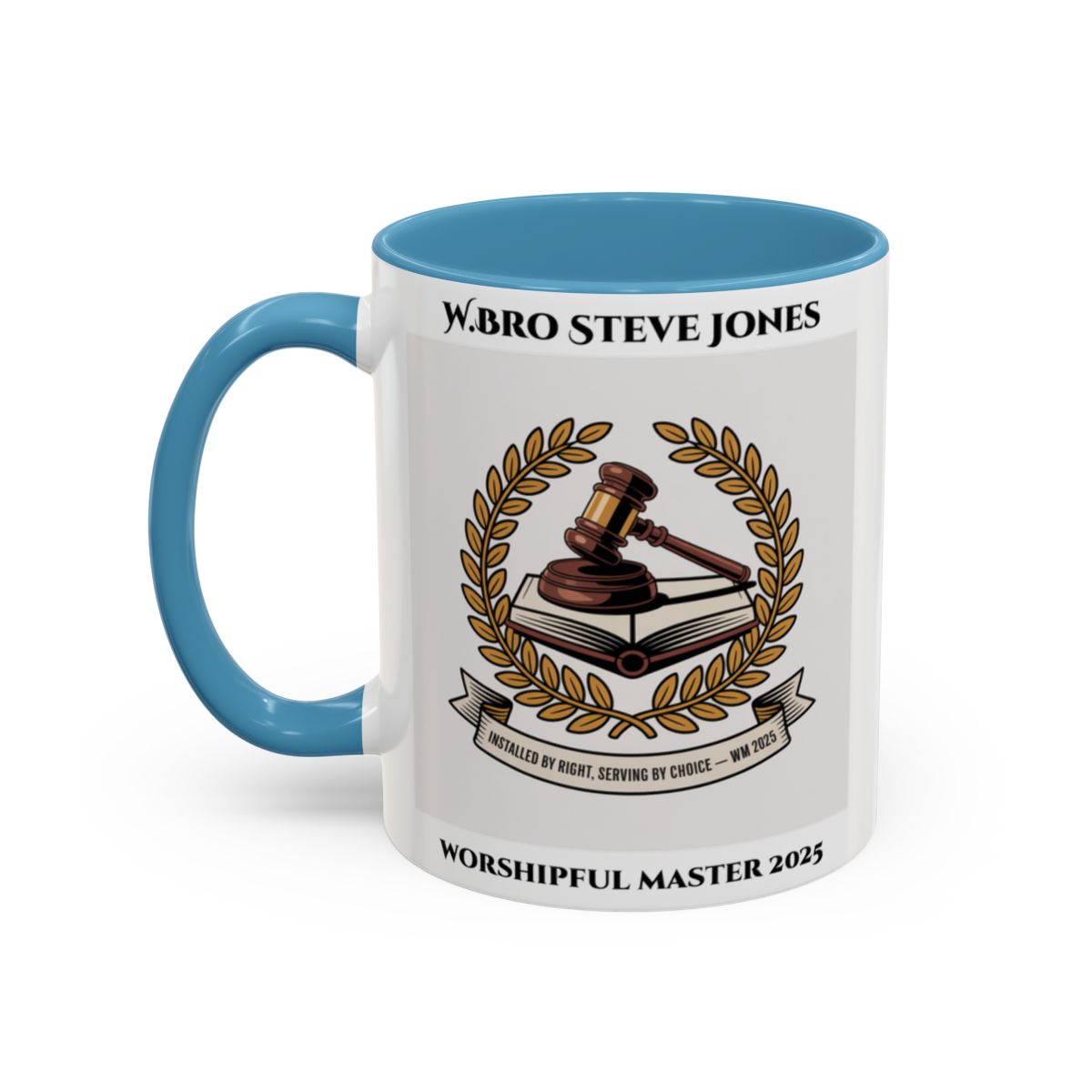 Worshipful Master Design - Freemason Personalised Mug - 2025 Installed-with-honour AnywherePOD