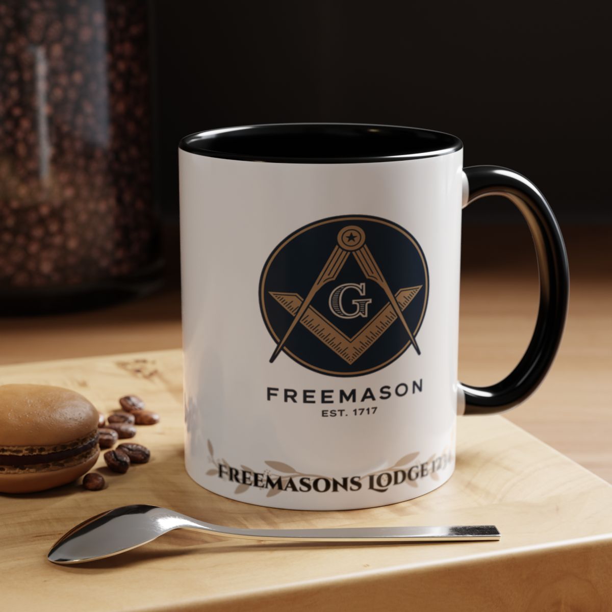 Premium Personalised Freemason Colour Rim Mug - Royal Ark Mariners AnywherePOD