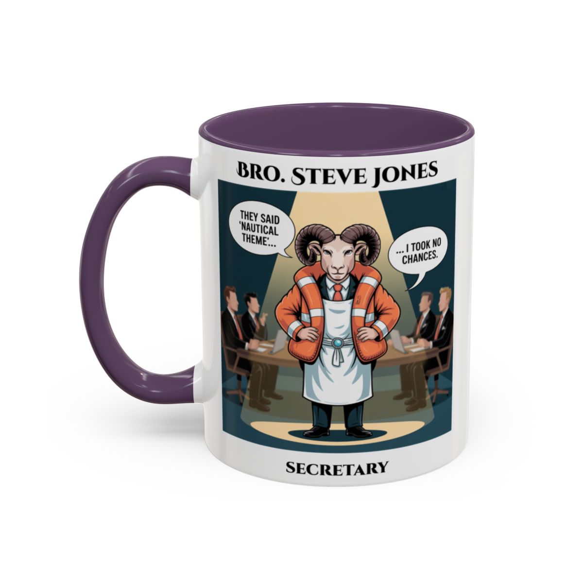 Premium Personalised Freemason Colour Rim Mug - Royal Ark Mariner AnywherePOD