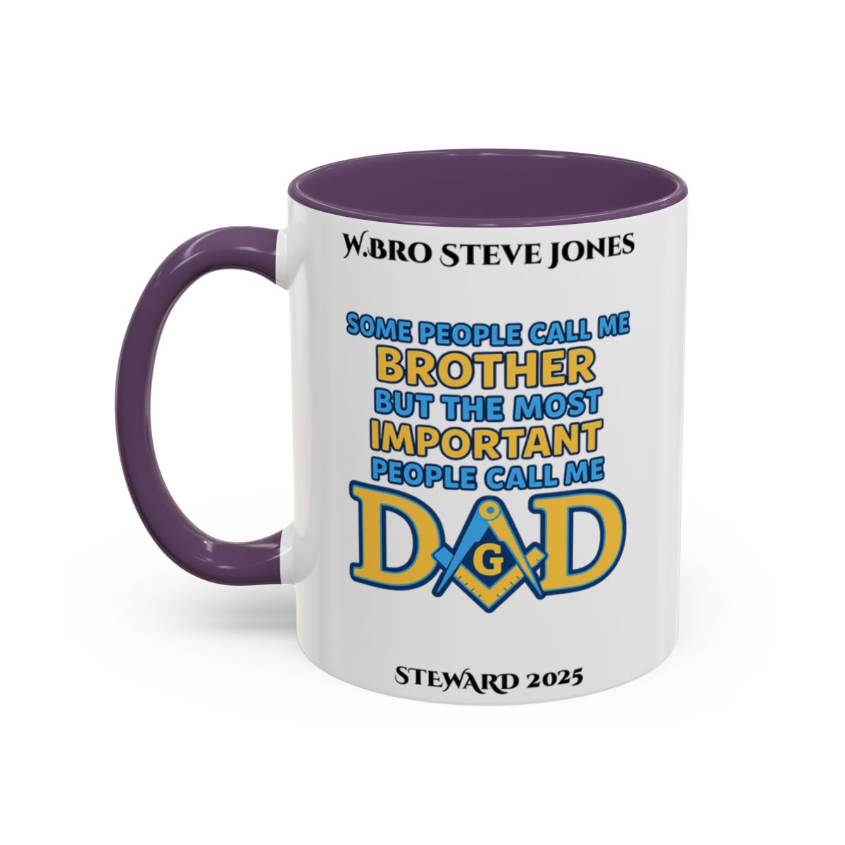 Premium Personalised Freemason Colour Rim Mug - Meme - Some people call me brother AnywherePOD