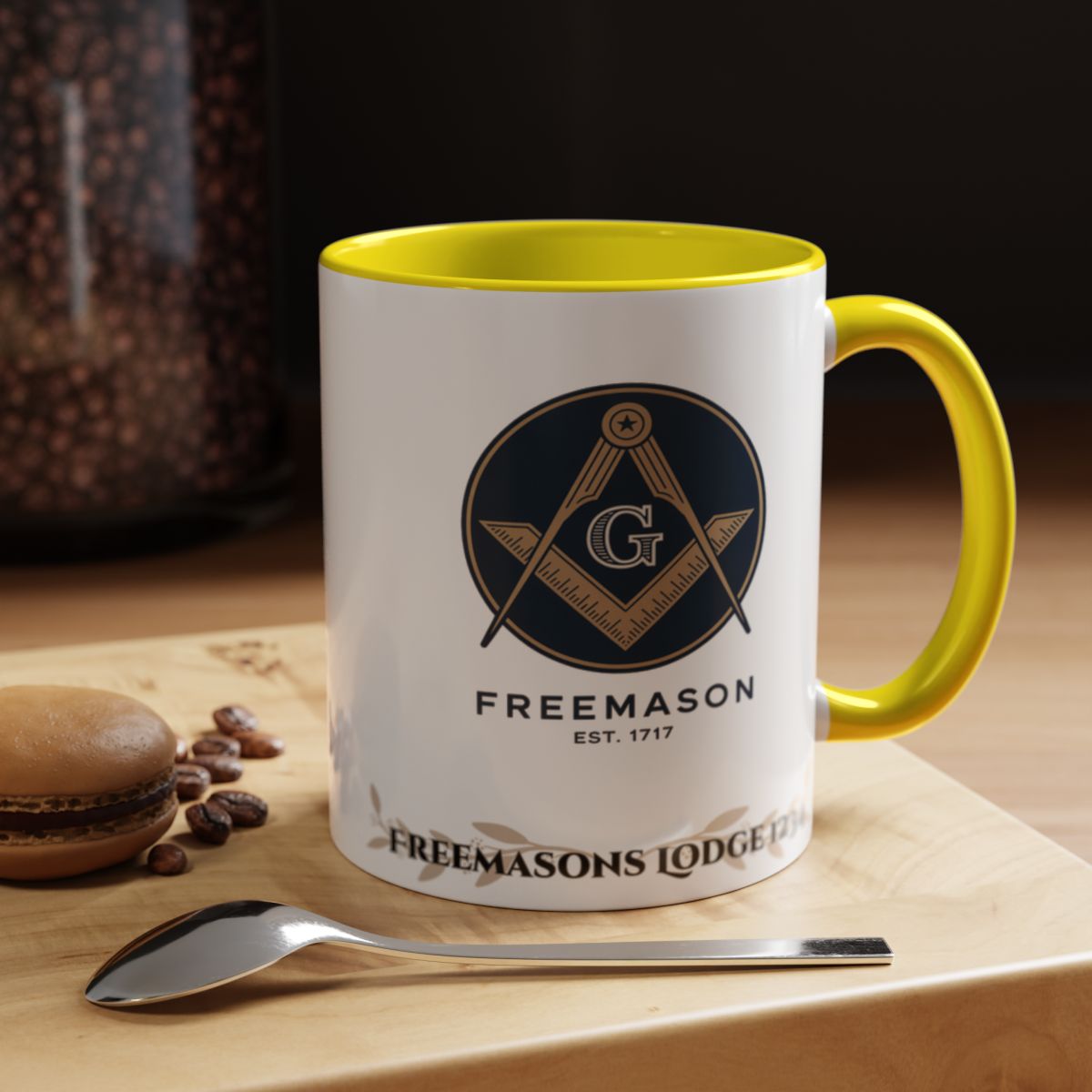 Premium Personalised Freemason Colour Rim Mug - Royal Ark Mariners AnywherePOD