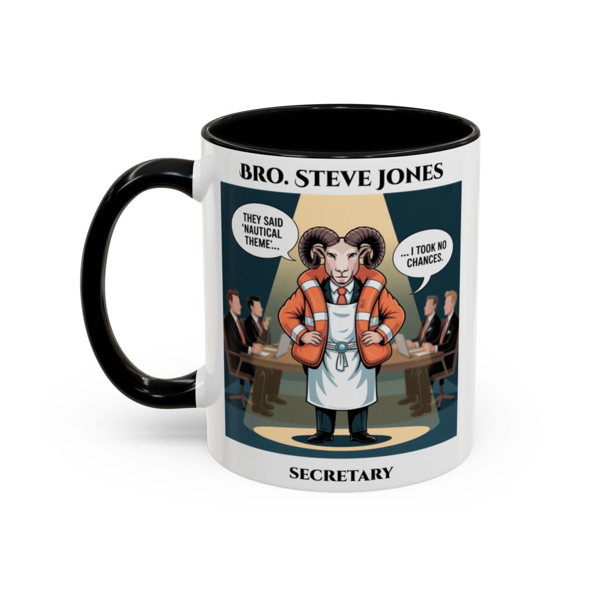 Premium Personalised Freemason Colour Rim Mug - Royal Ark Mariner AnywherePOD