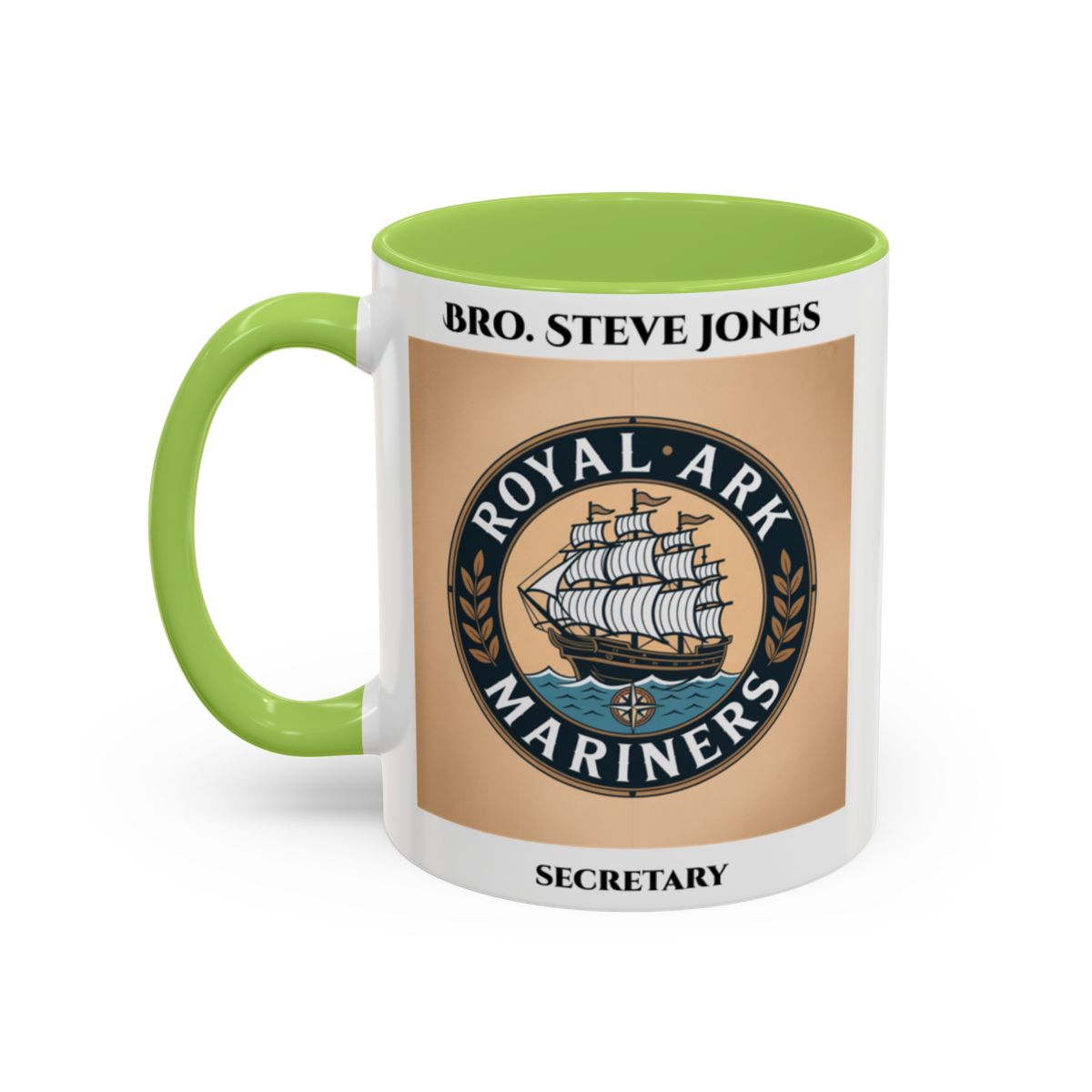 Premium Personalised Freemason Colour Rim Mug - Royal Ark Mariners AnywherePOD