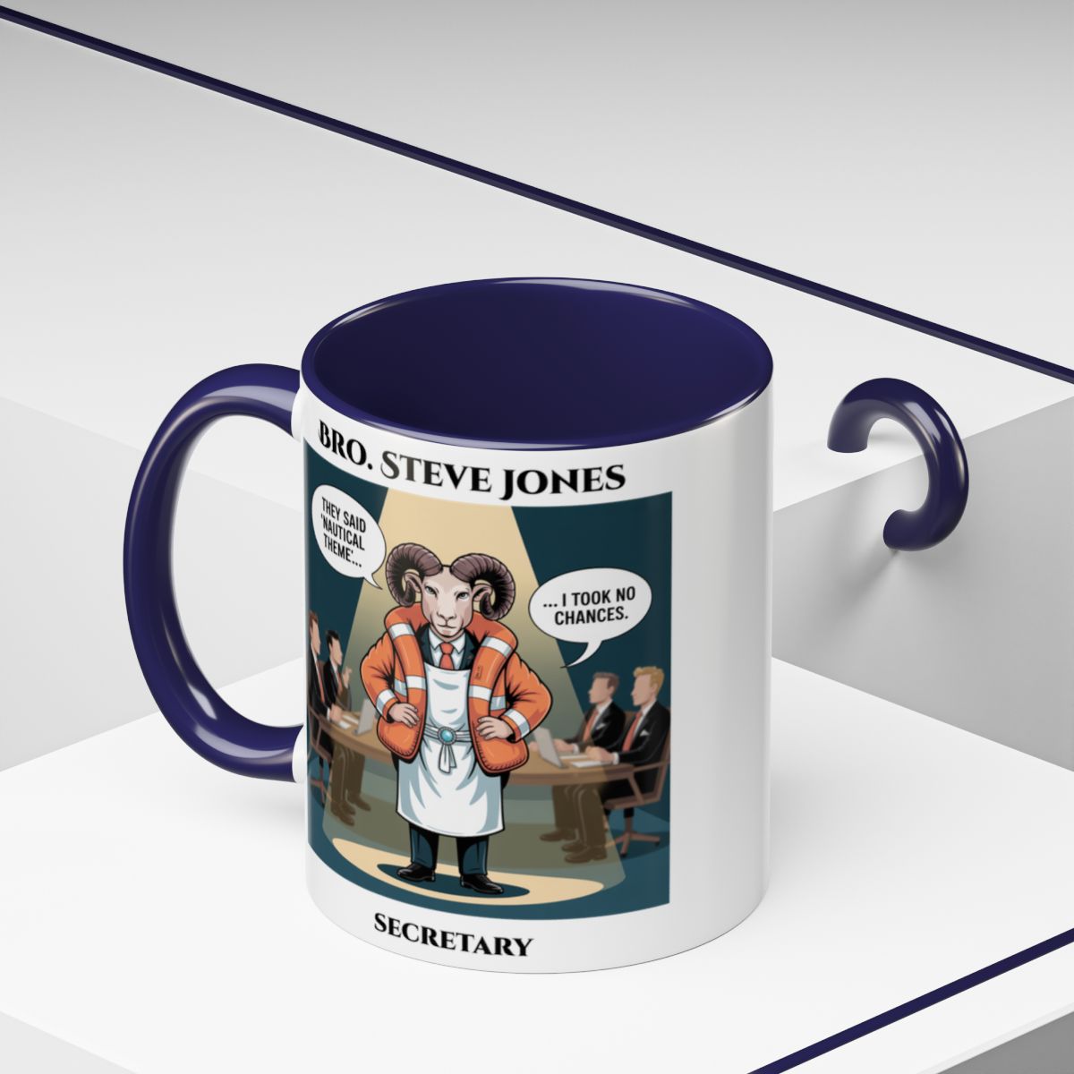 Premium Personalised Freemason Colour Rim Mug - Royal Ark Mariner AnywherePOD
