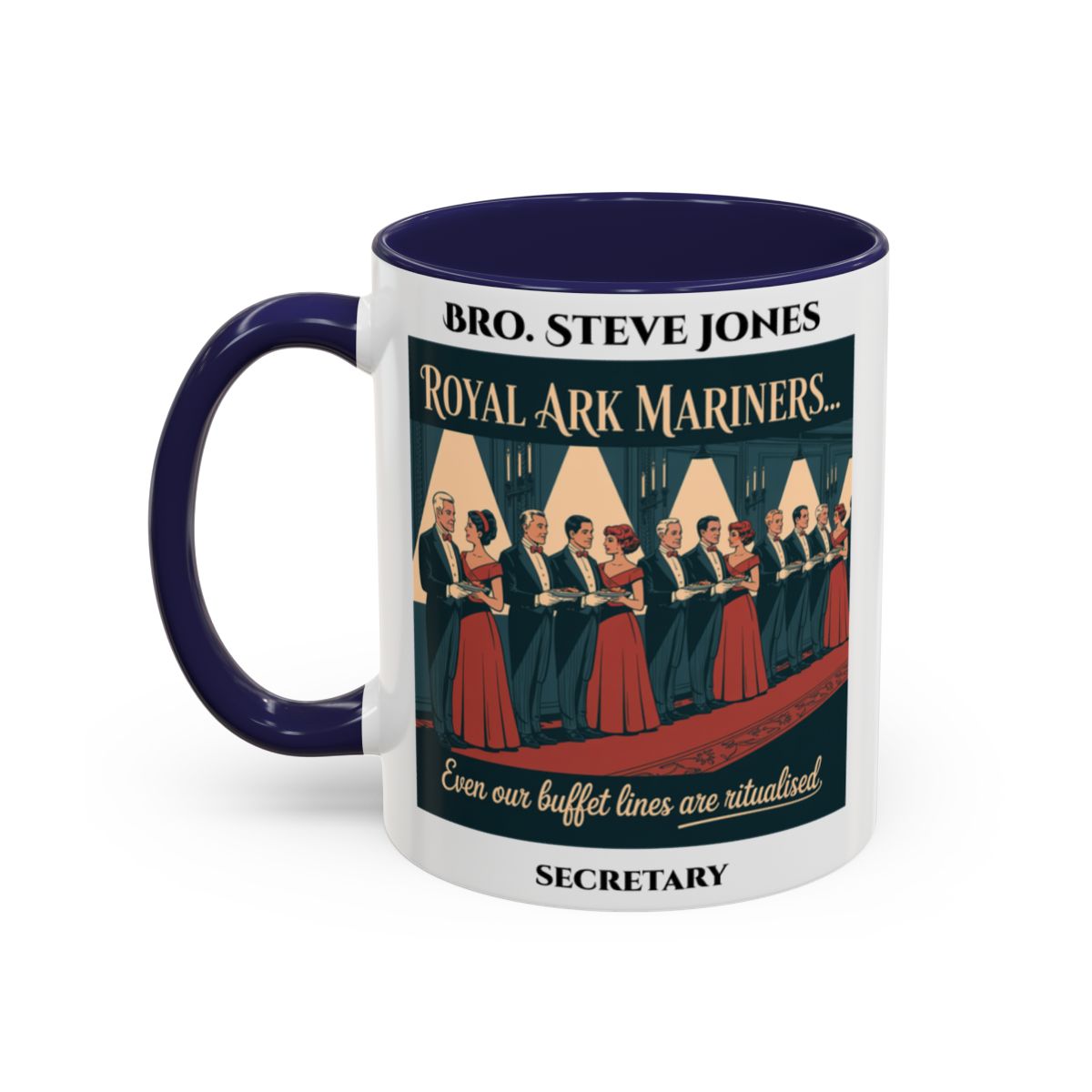 Premium Personalised Freemason Colour Rim Mug - Royal Ark Mariner AnywherePOD