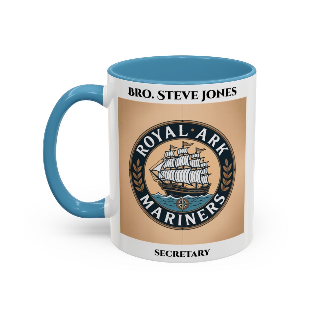 Premium Personalised Freemason Colour Rim Mug - Royal Ark Mariners AnywherePOD