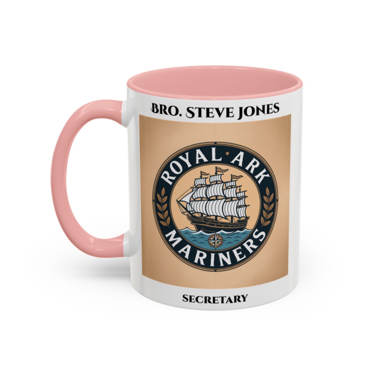 Premium Personalised Freemason Colour Rim Mug - Royal Ark Mariners AnywherePOD
