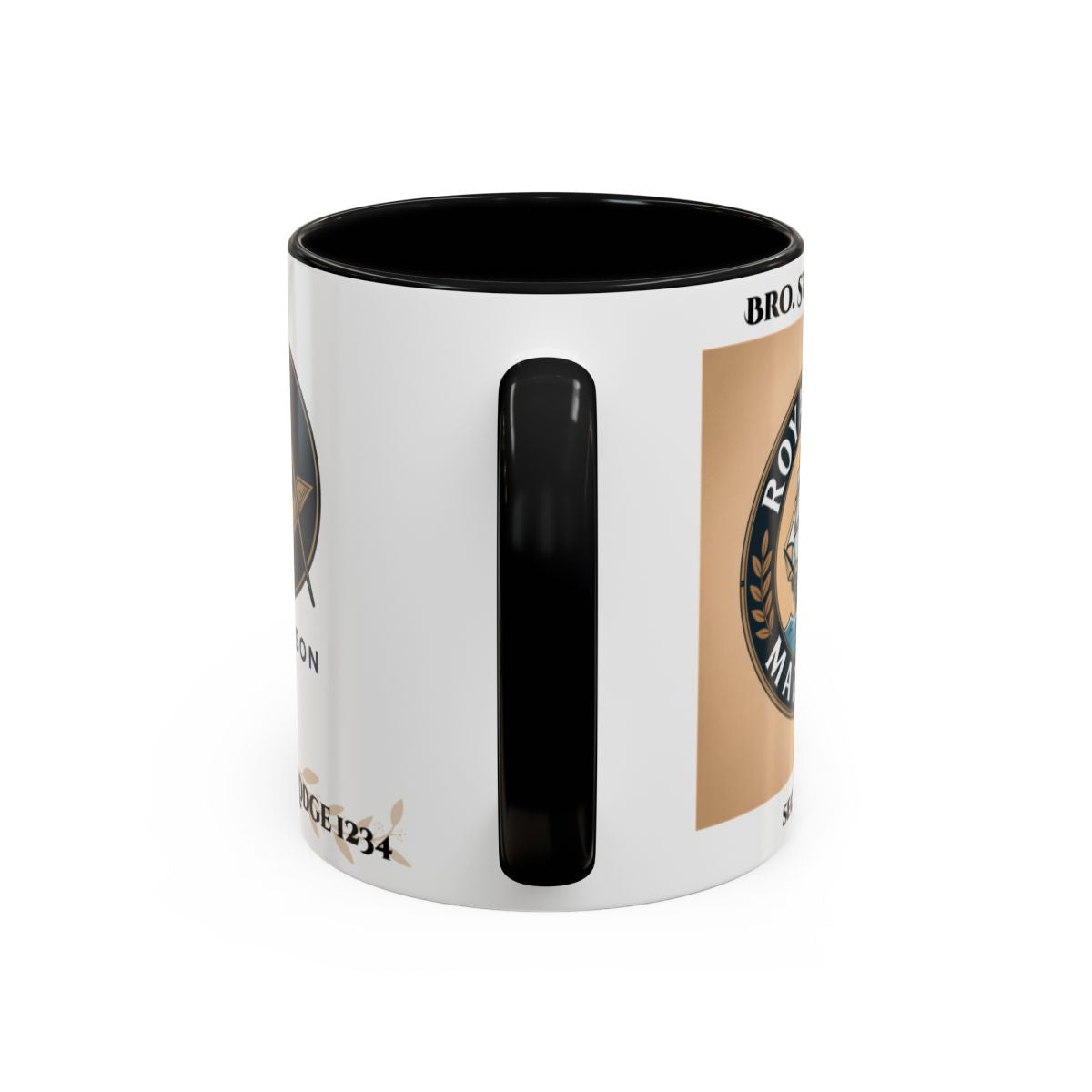 Premium Personalised Freemason Colour Rim Mug - Royal Ark Mariners AnywherePOD