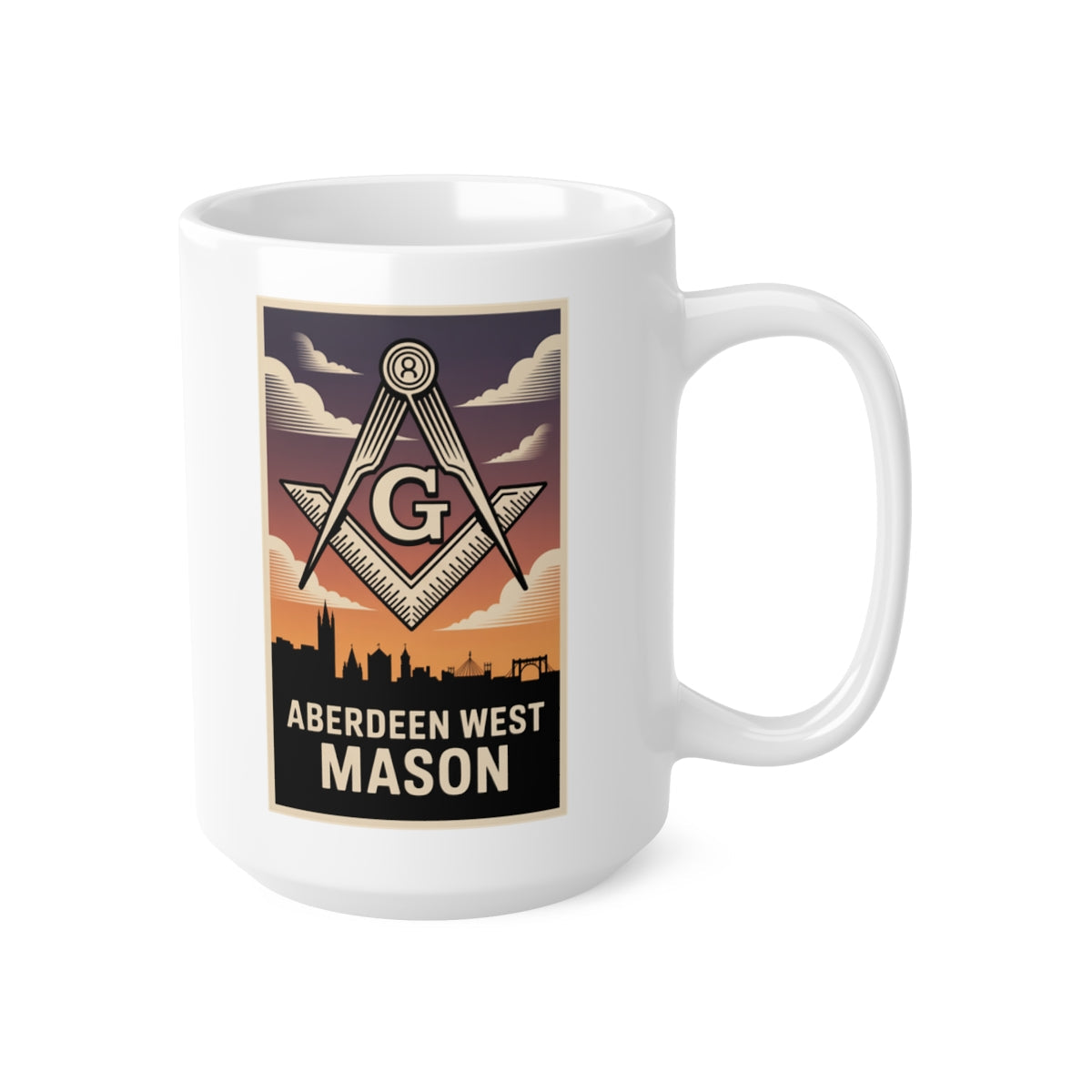 Aberdeen West Mason Custom Masonic Coffee Mug - Freemason Gift AnywherePOD