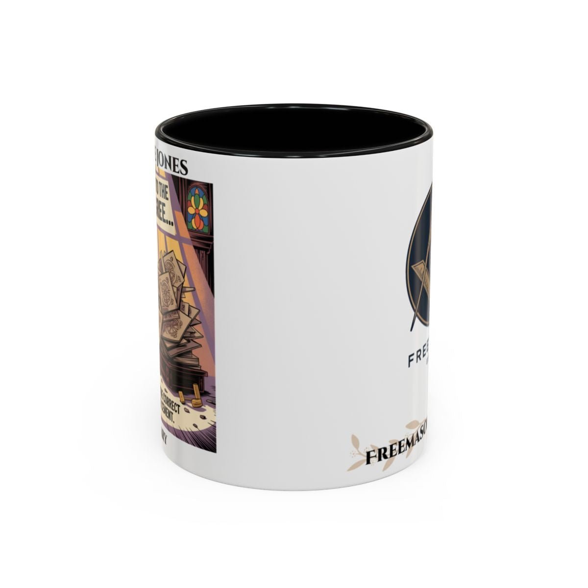 Premium Personalised Freemason Colour Rim Mug - 11oz Ceramic - Masonic Mugs