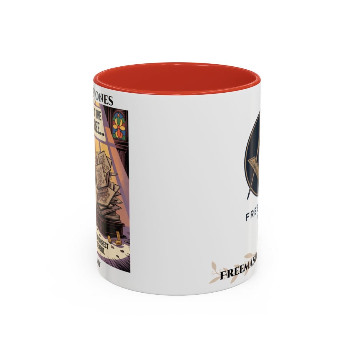 Premium Personalised Freemason Colour Rim Mug - 11oz Ceramic - Masonic Mugs
