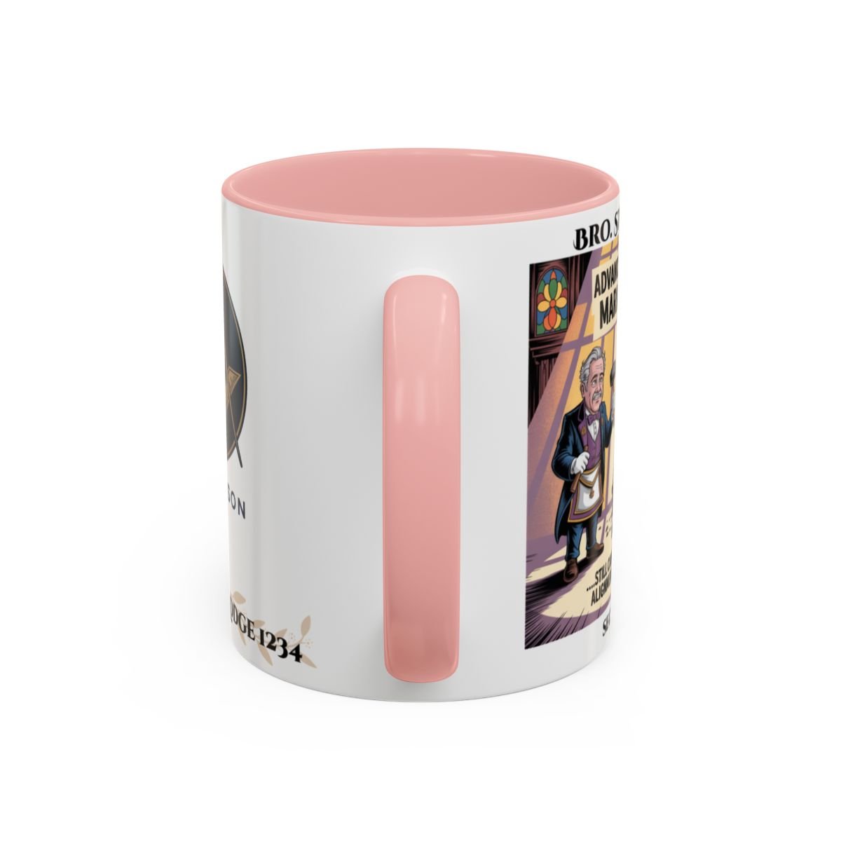 Premium Personalised Freemason Colour Rim Mug - 11oz Ceramic - Masonic Mugs