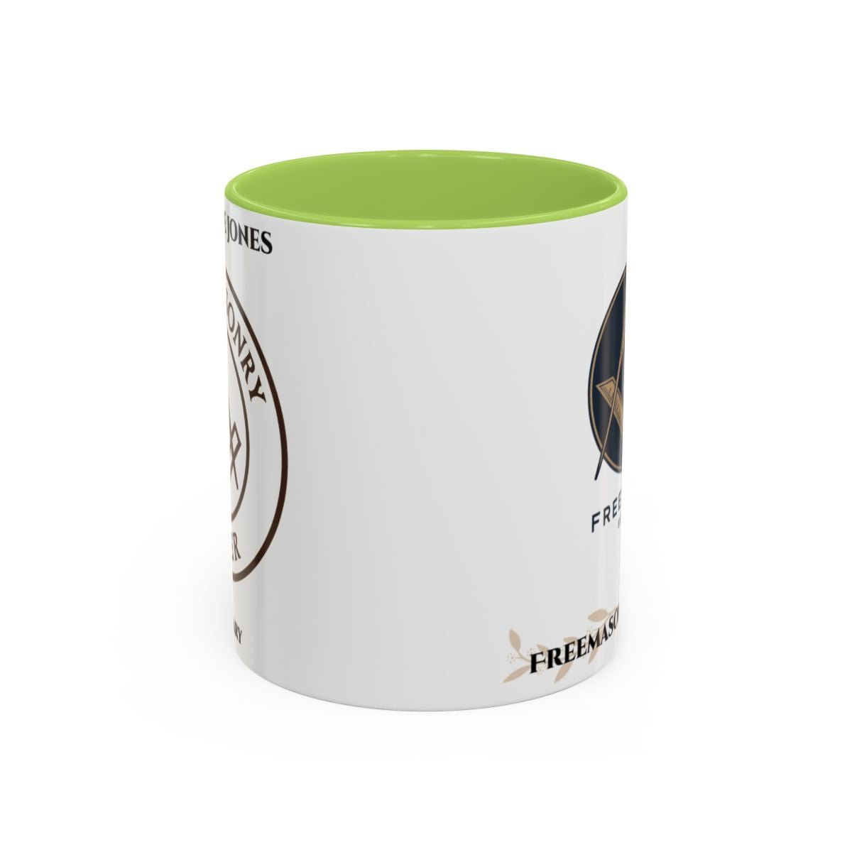 Premium Personalised Freemason Colour Rim Mug - Mark Masonry Emblem - Masonic Mugs