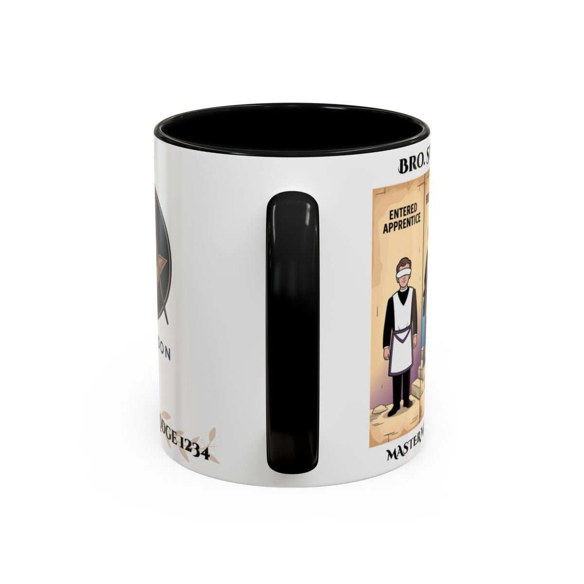 Premium Personalised Freemason Colour Rim Mug - Third Degree - Master Mason - Masonic Mugs