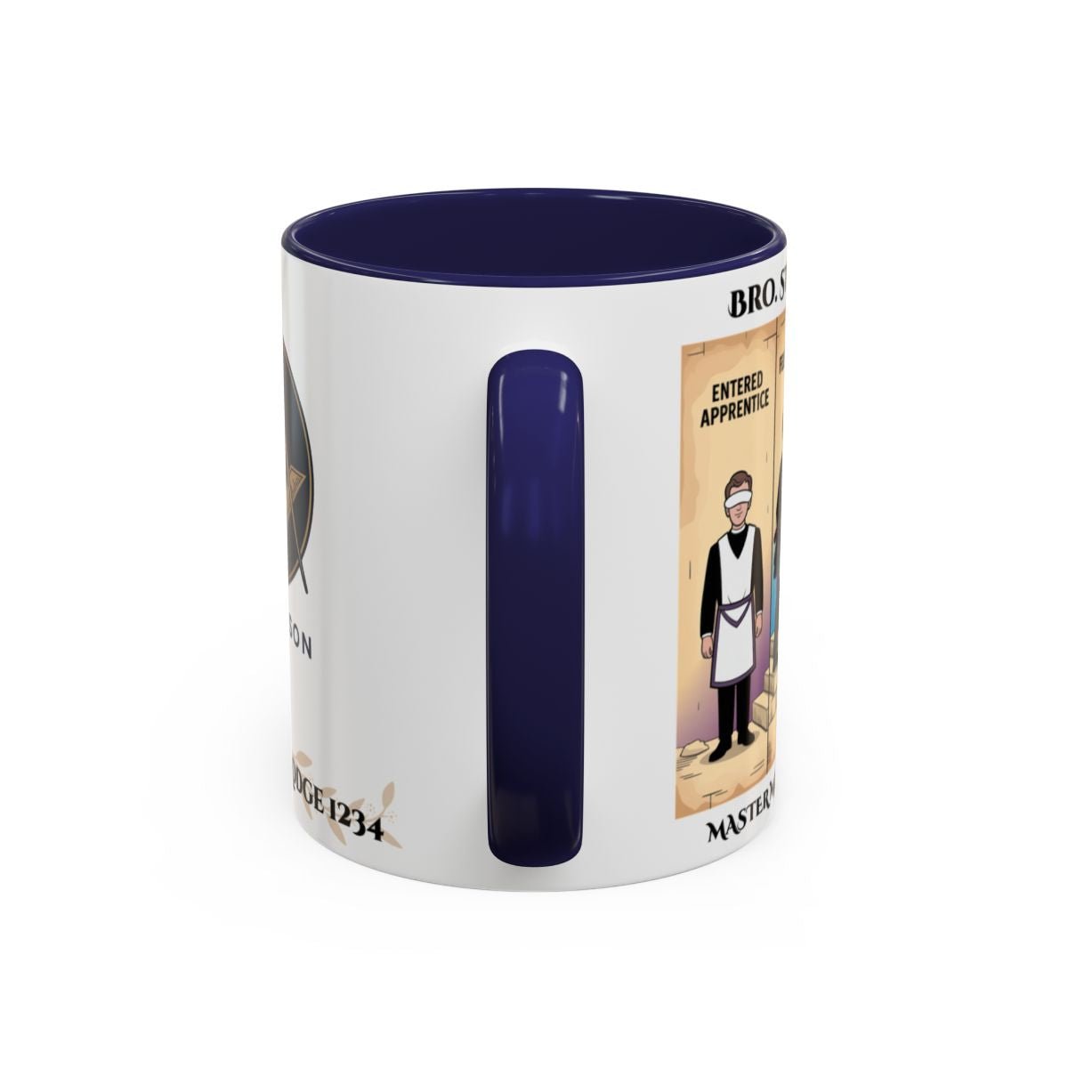 Premium Personalised Freemason Colour Rim Mug - Third Degree - Master Mason - Masonic Mugs
