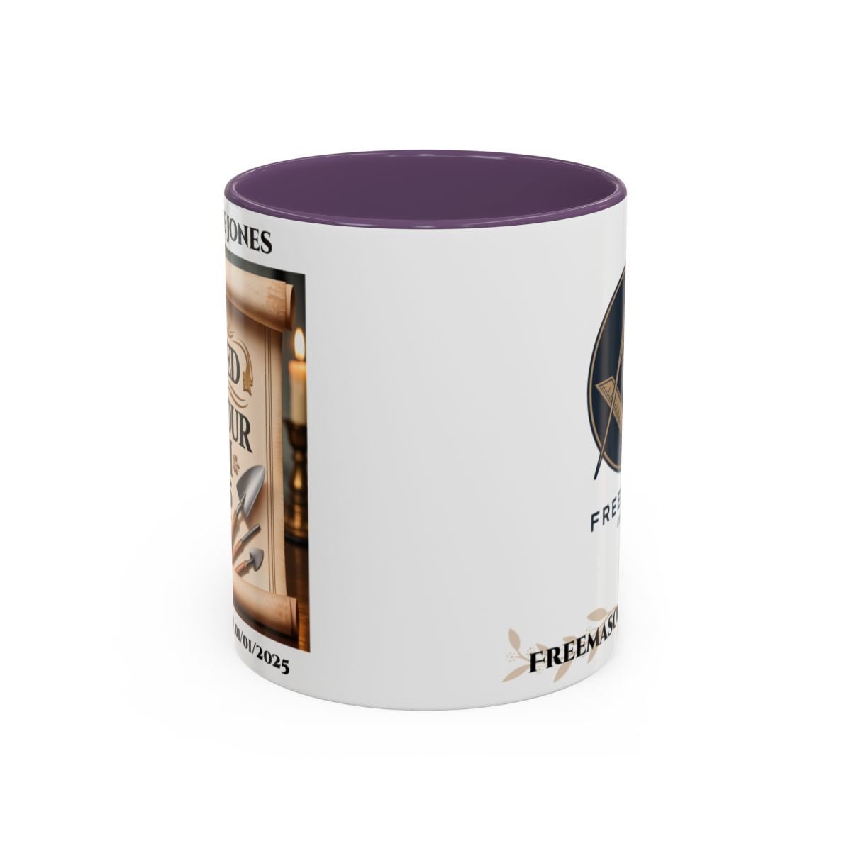 Premium Personalised Freemason Colour Rim Mug - Third Degree - Master Mason - Rasied in Honour - Masonic Mugs