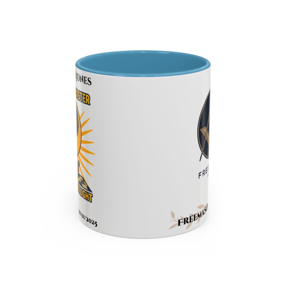 Premium Personalised Freemason Colour Rim Mug - Third Degree - Master Mason - Rasied to Master - Masonic Mugs